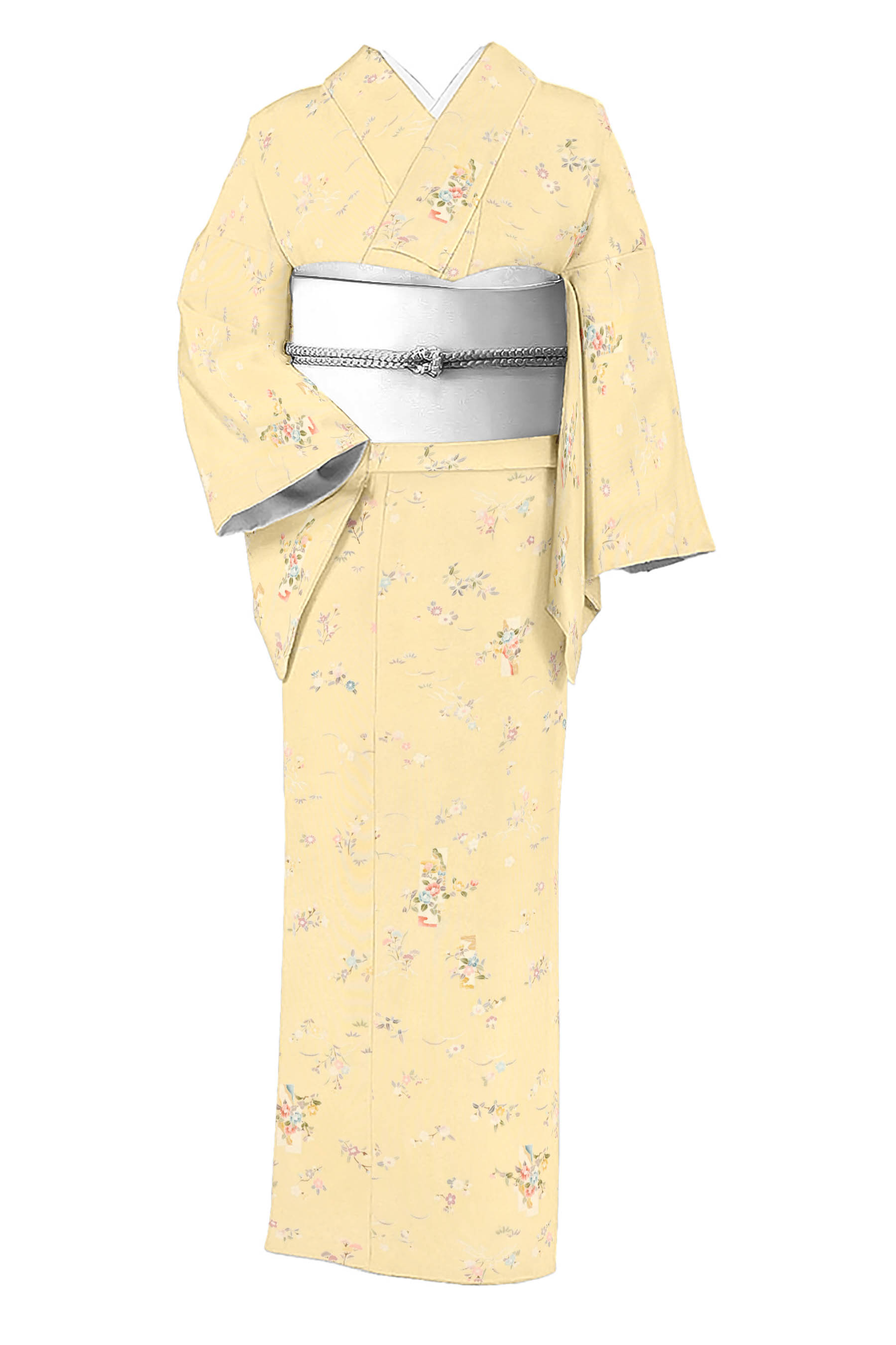 long＊碧の園＊未使用品 紅型調 縮緬 小紋着物 A907 | kimono tento