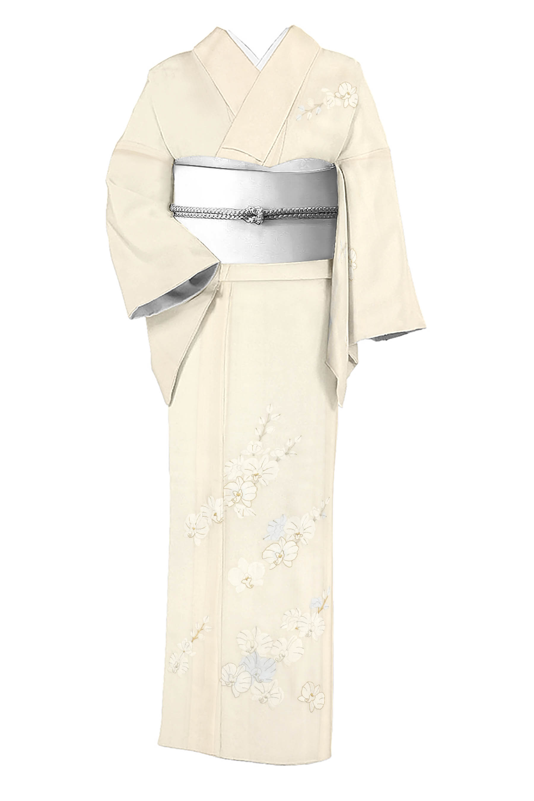 掲載16日迄 今月の掘り出しご奉仕品 夏着物 特選総刺繍経絽訪問着 御仕立て上がり 中古美品 胡蝶蘭 刺繍のみであらわす和のドレス 高級感漂わす上質フォーマル 身丈170 裄70 5 京都きもの市場 日本最大級の着物通販サイト