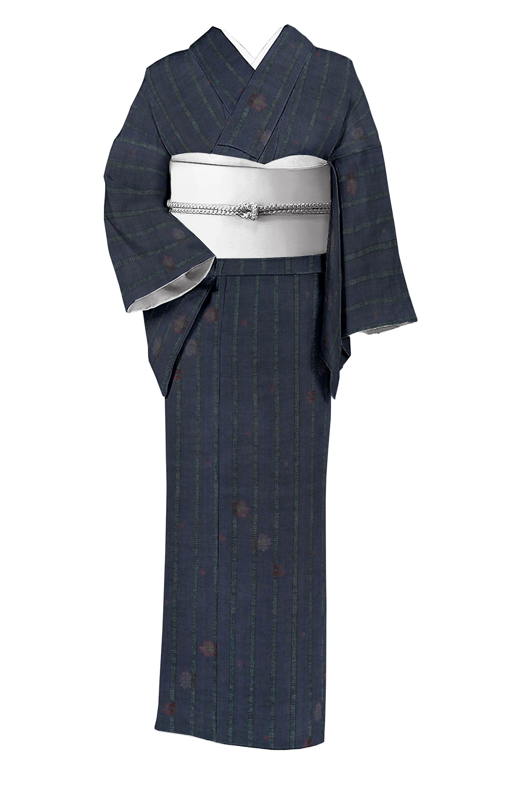 民芸紬】高級手縫いお仕立て着物 日本の絹 - 着物