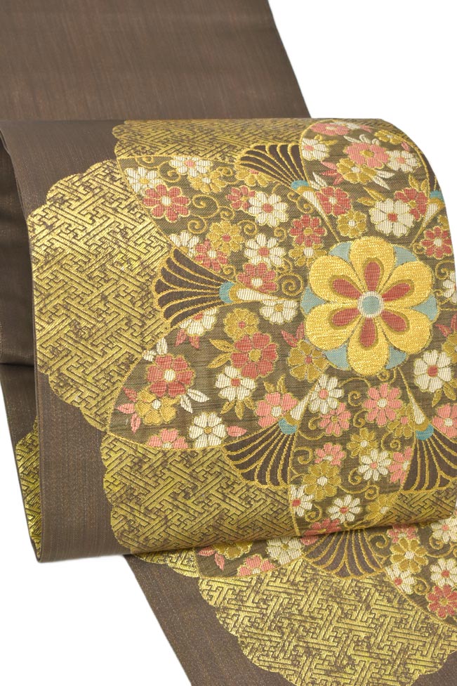 【洛風林】 特選工芸全通袋帯 ≪御仕立て上がり・中古美品≫ 「宝麗菊花文」 風格、気品、満ち満ちて。 “憧れの逸品”をこの機会に！
