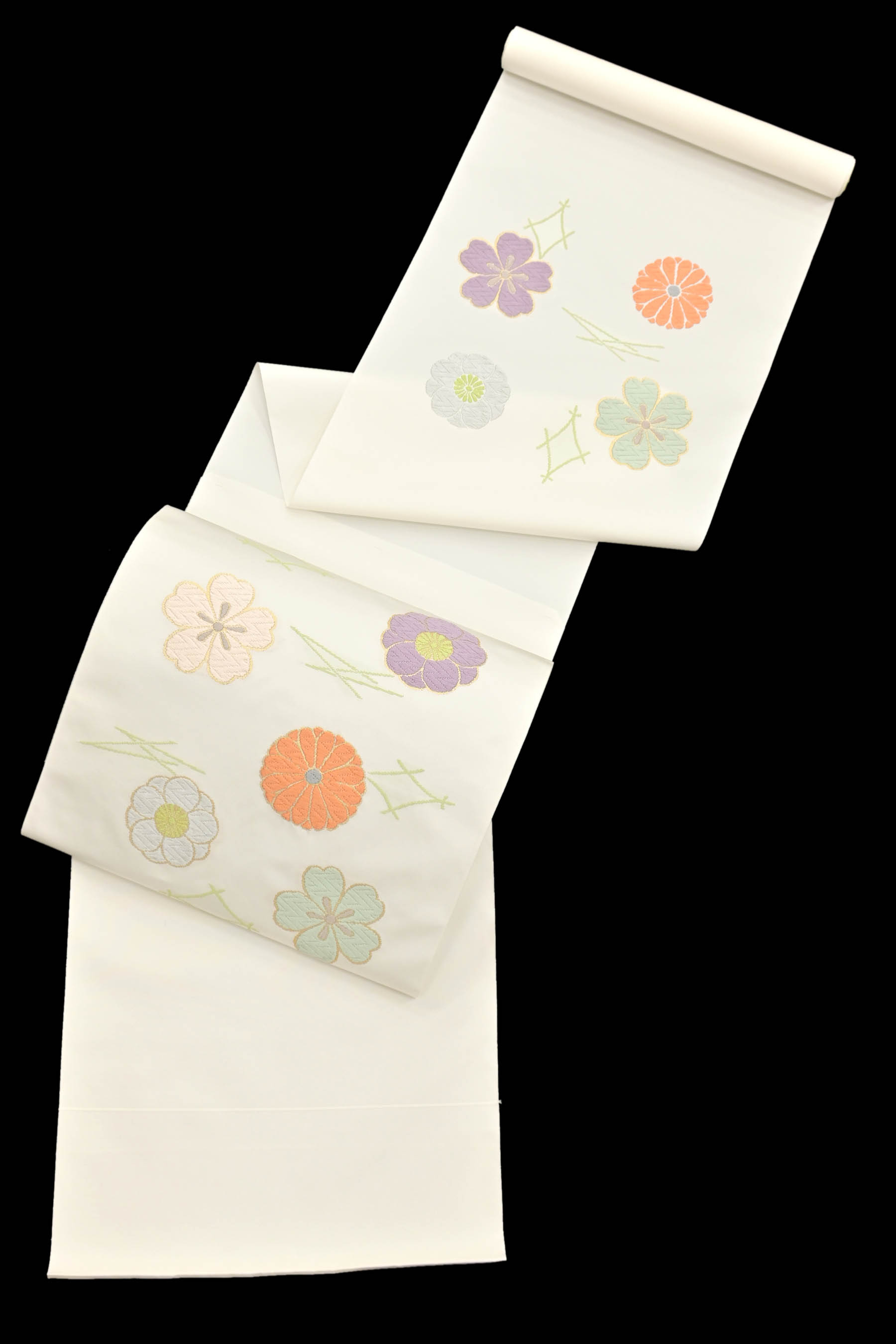 【錦工芸】 特選唐織九寸名古屋帯 「花文様」 気品溢れる上質の名古屋帯！ 唐織の良柄を厳選入荷！