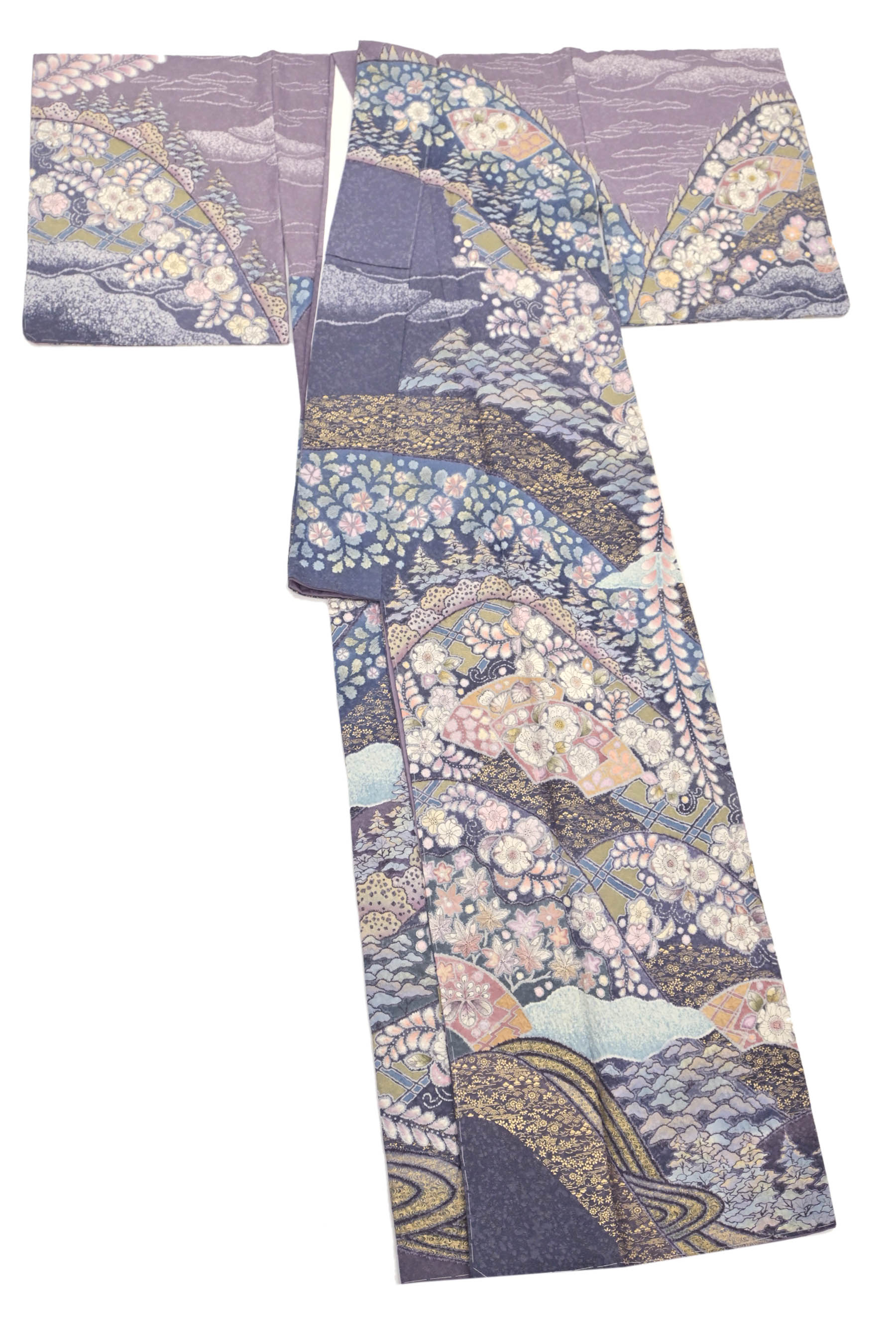 【桐屋　翠山工房】 特選本手絞り染訪問着 ≪御仕立て上がり・中古美品≫ 「辻ヶ花」 独自の幻想美… 幽玄なる華やぎの一枚。 身丈156　裄63.5