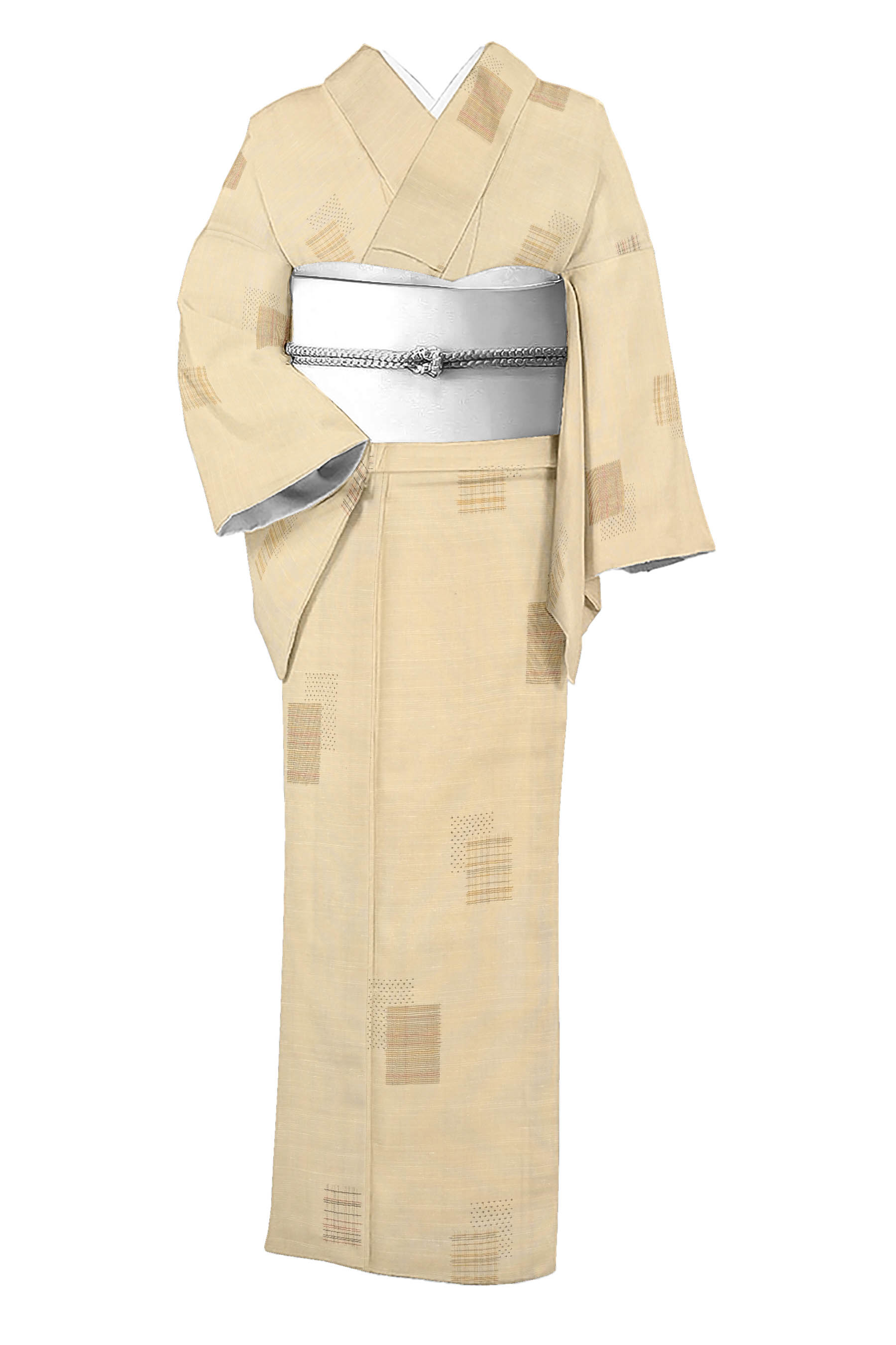 SALE/96%OFF】 ⑧柿渋染 渋みの美 訪問着 十日町紬 証紙あり しつけ糸