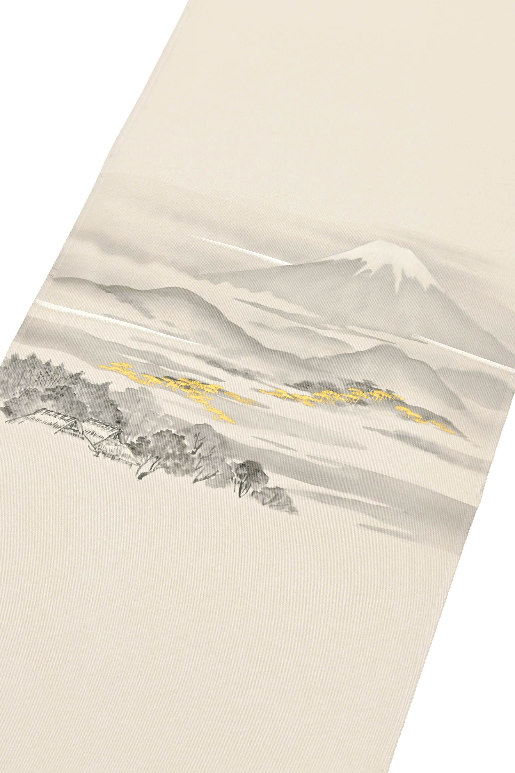 一流染匠 一富司】 特選本手描き京友禅九寸名古屋帯 「富士山」 日本の