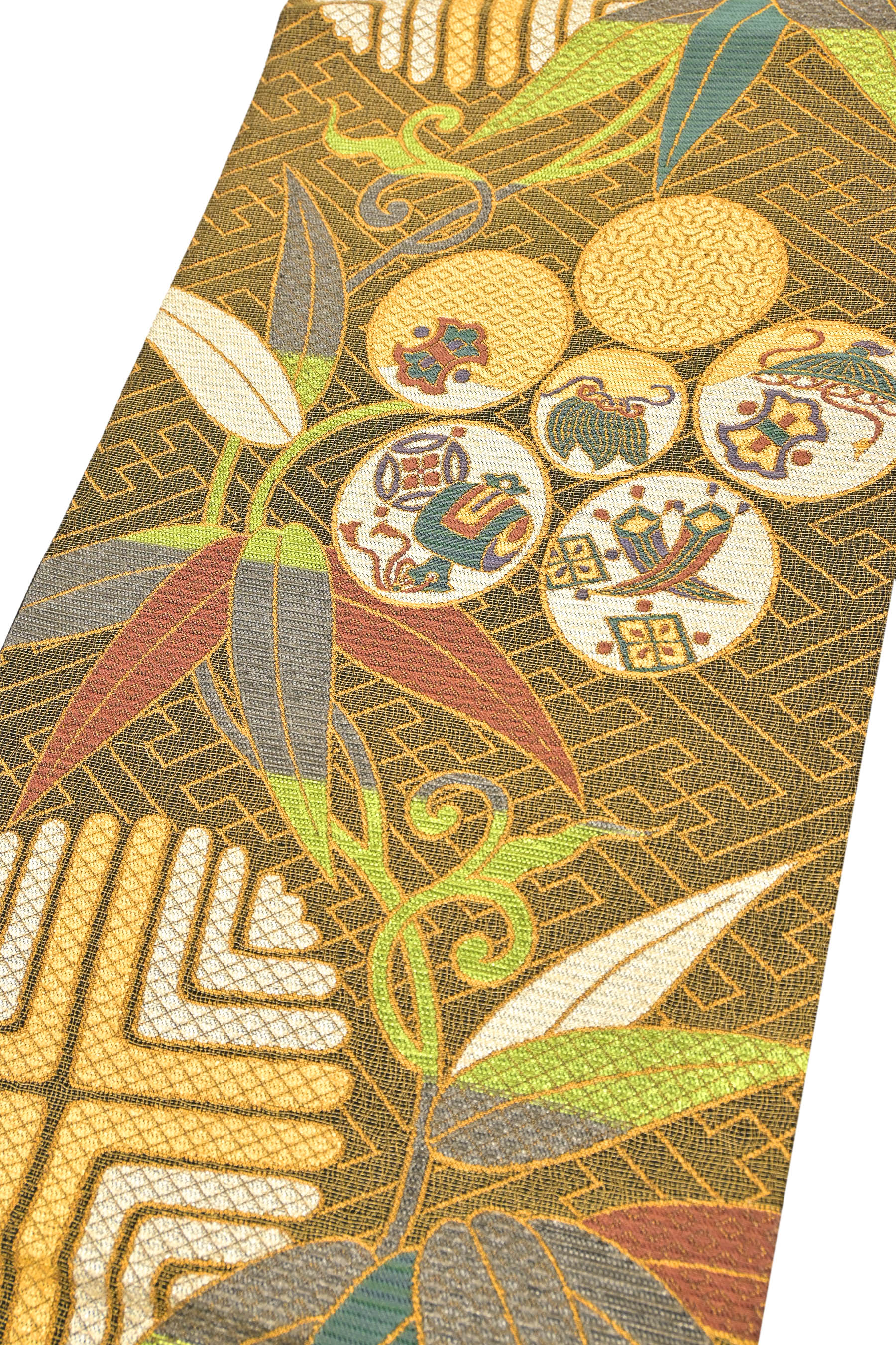 【工芸帯地　洛風林】 特選工芸袋帯 ≪御仕立て上がり・中古美品≫ 「吉祥笹蔓紋」 存在感のある吉祥柄… 色留袖や訪問着にお薦め！