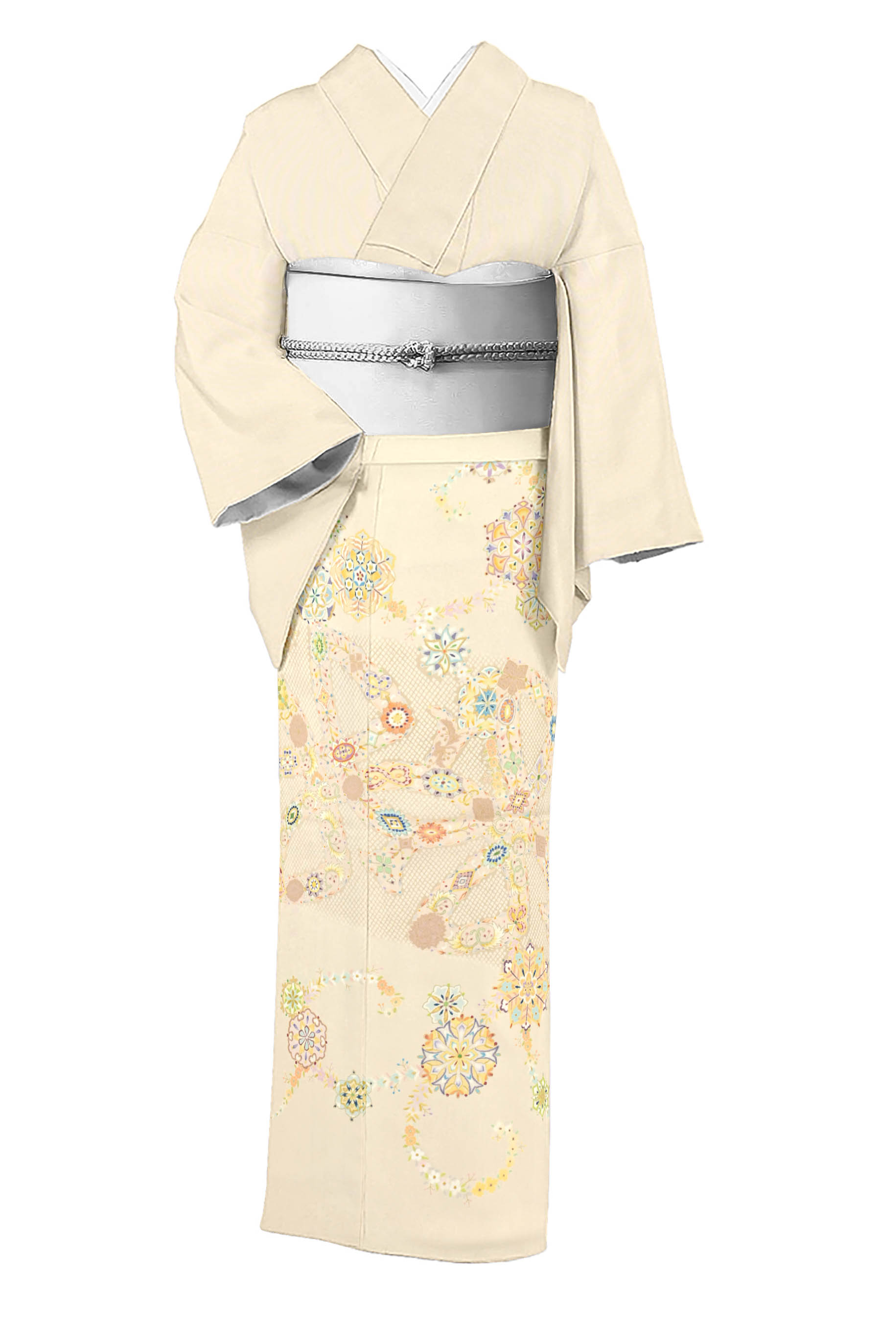 【染の北川】 最高級本手描き東京友禅色留袖 和木沢絹使用 「麗華連奏文様」 渾身の一点もの。 真糊本糸目の秀逸品。