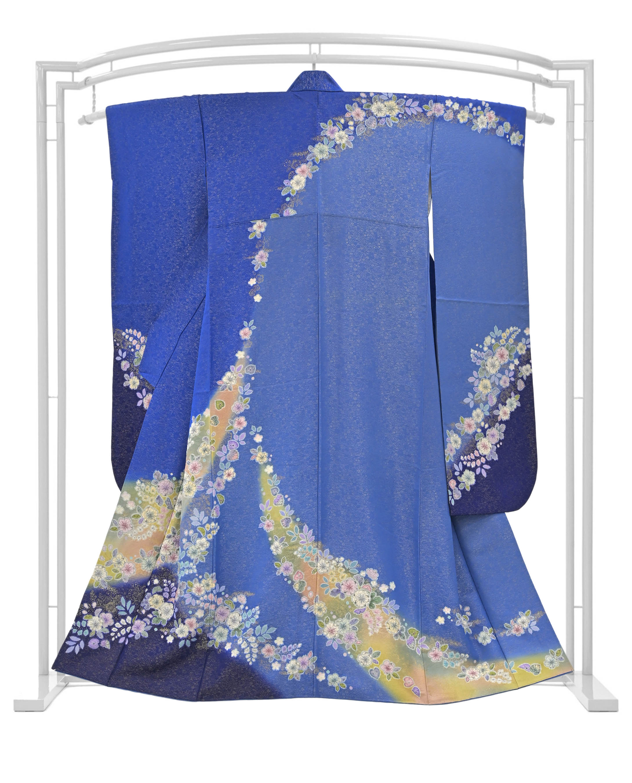 安心の定価販売 桐屋 翠山工房 ワインレッドに流れる様な絞りの花の