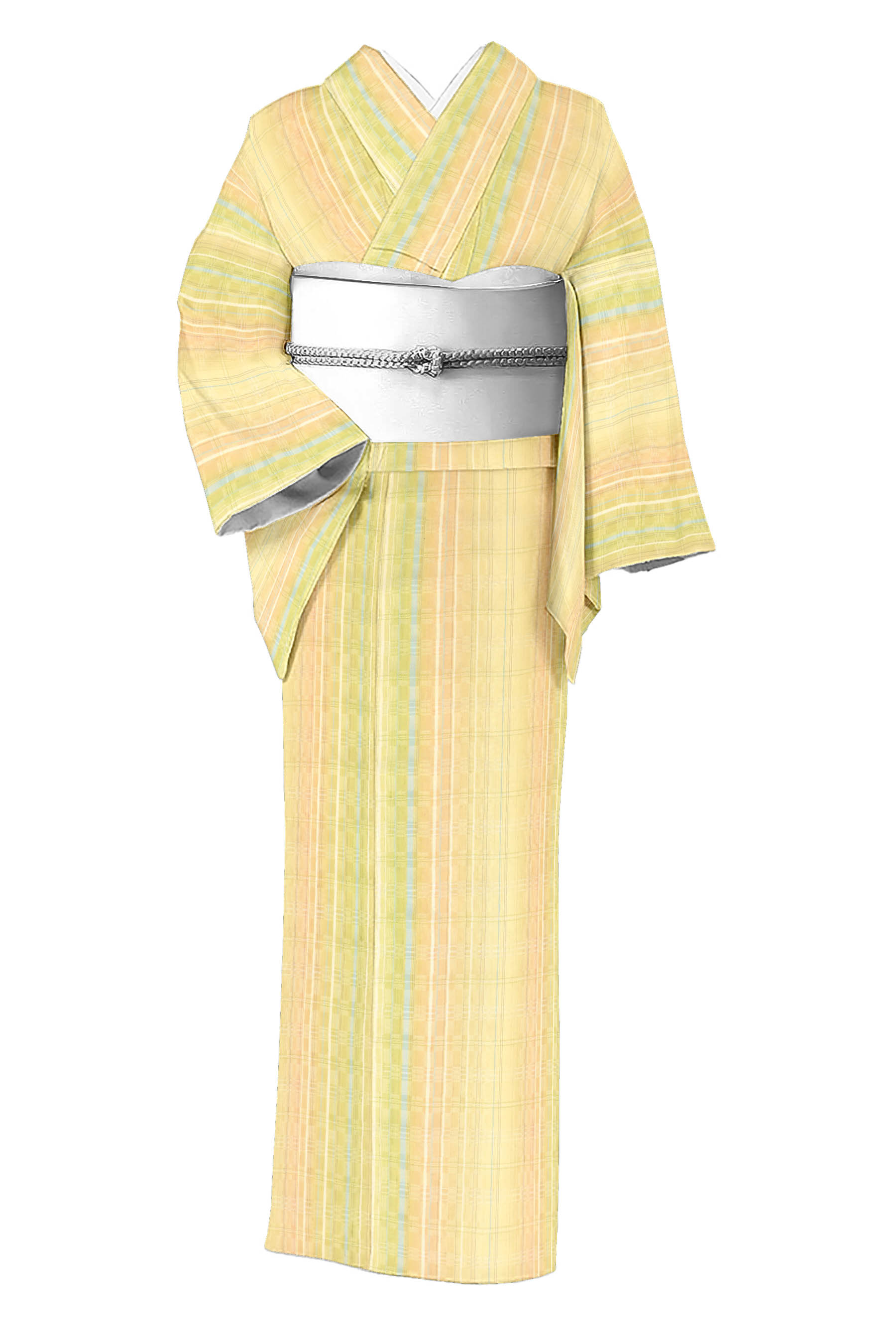 大島紬のような質感の紬に花が織られた黄色の小紋 着物 - asca.edu.do