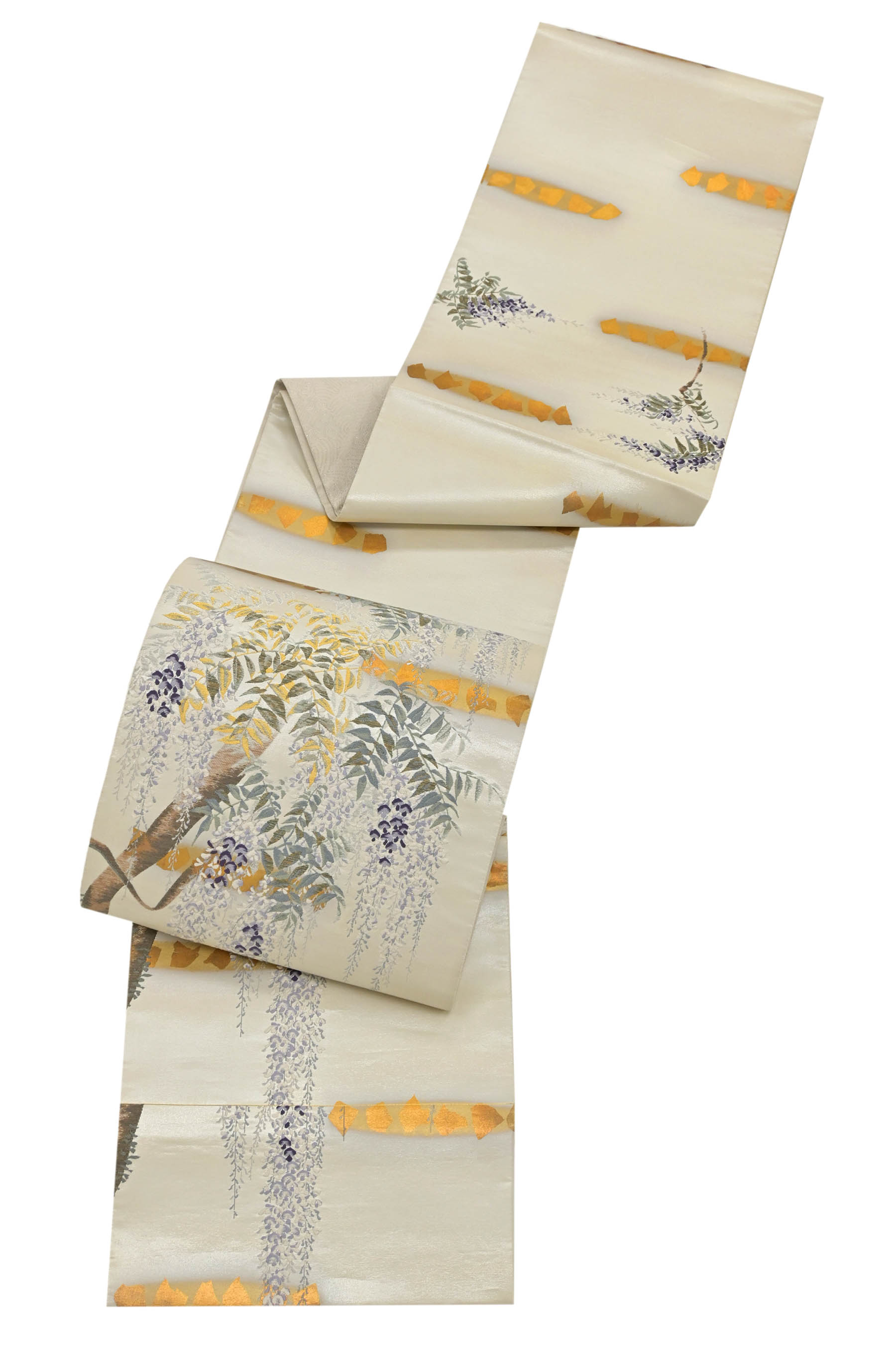 ピンク・ブルー 新品 西陣織高級袋帯 真珠箔 名門・浅山織物 【綿芯 