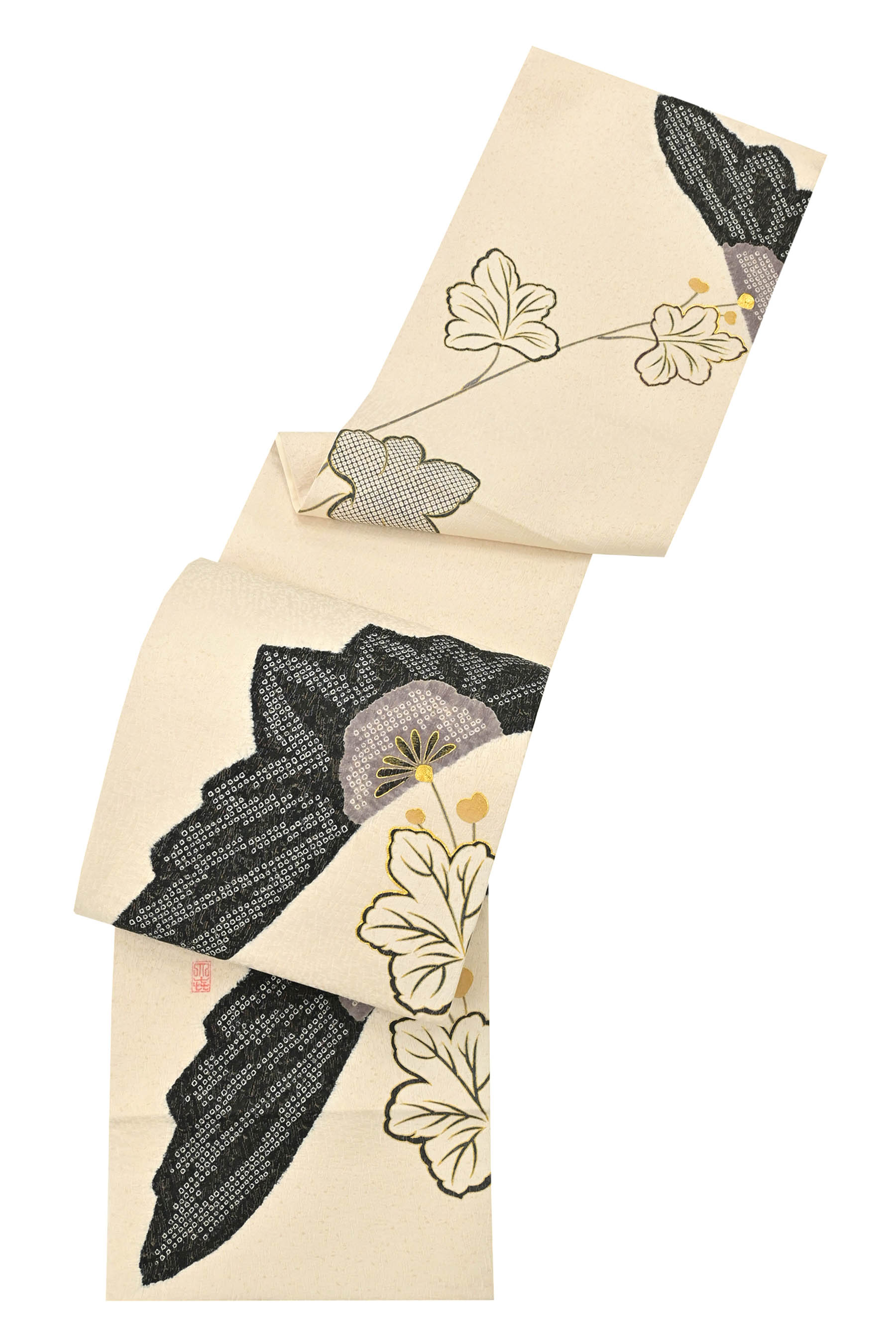 現金特価 特選手加工友禅袋帯絞り染 金駒刺繍大喜百花≪御仕立て上がり 中古美品≫ 鹿の子さくら紋 こだわりの洒落袋帯 artis.com.gt