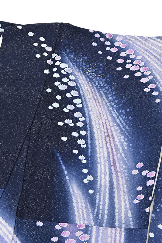 【22周年SALE】 【桐屋　翠山工房】 特選本手加工絞り染訪問着 ≪御仕立て上がり・中古美品≫ 「瀑布飛沫図」 絹地に広がる幻想世界。  あまり見ないお柄！ 身丈150.5　裄64.5
