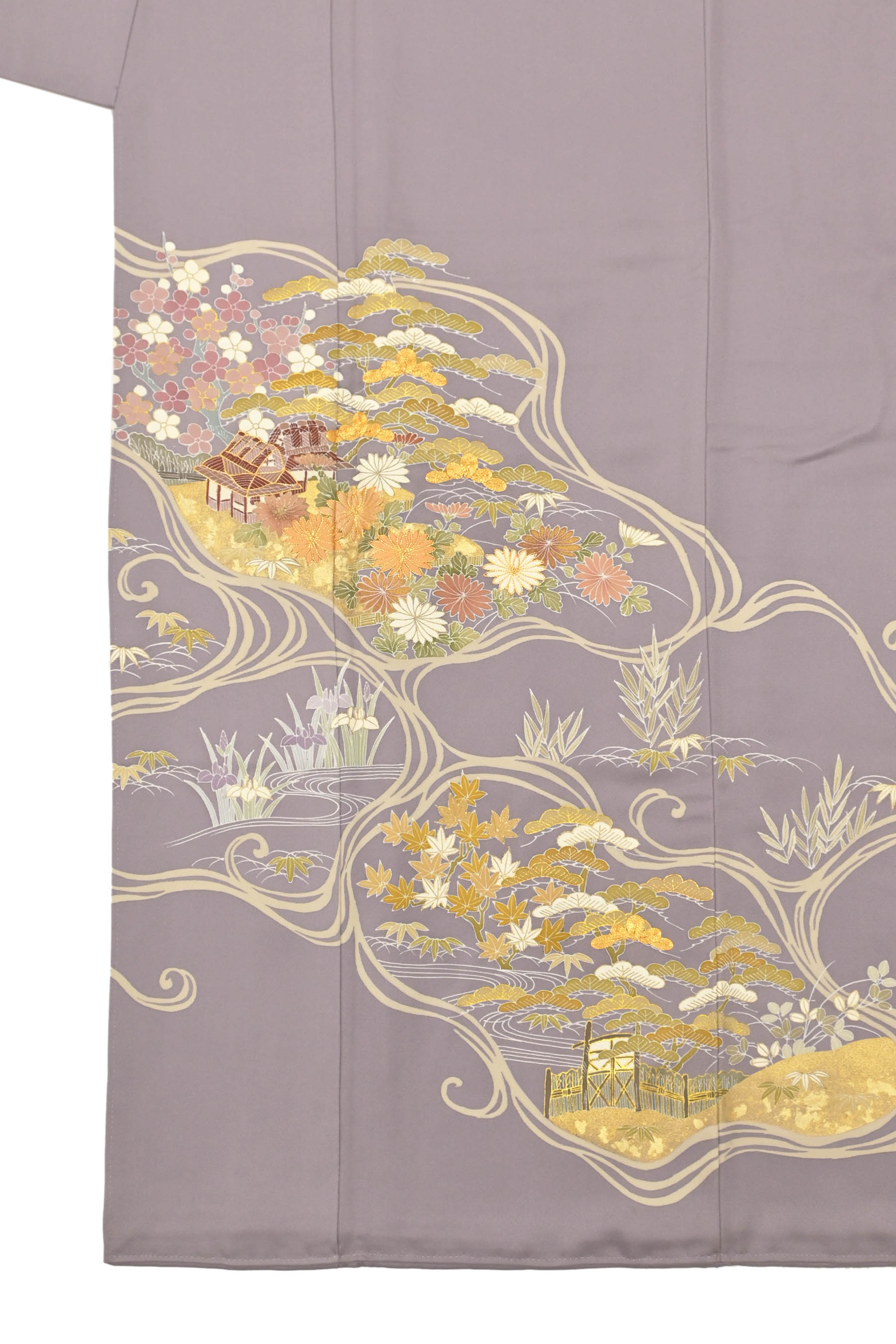 SALE／78%OFF】 京都老舗銘店 に志田 色留袖 琳派光琳波色紙梅花紋 