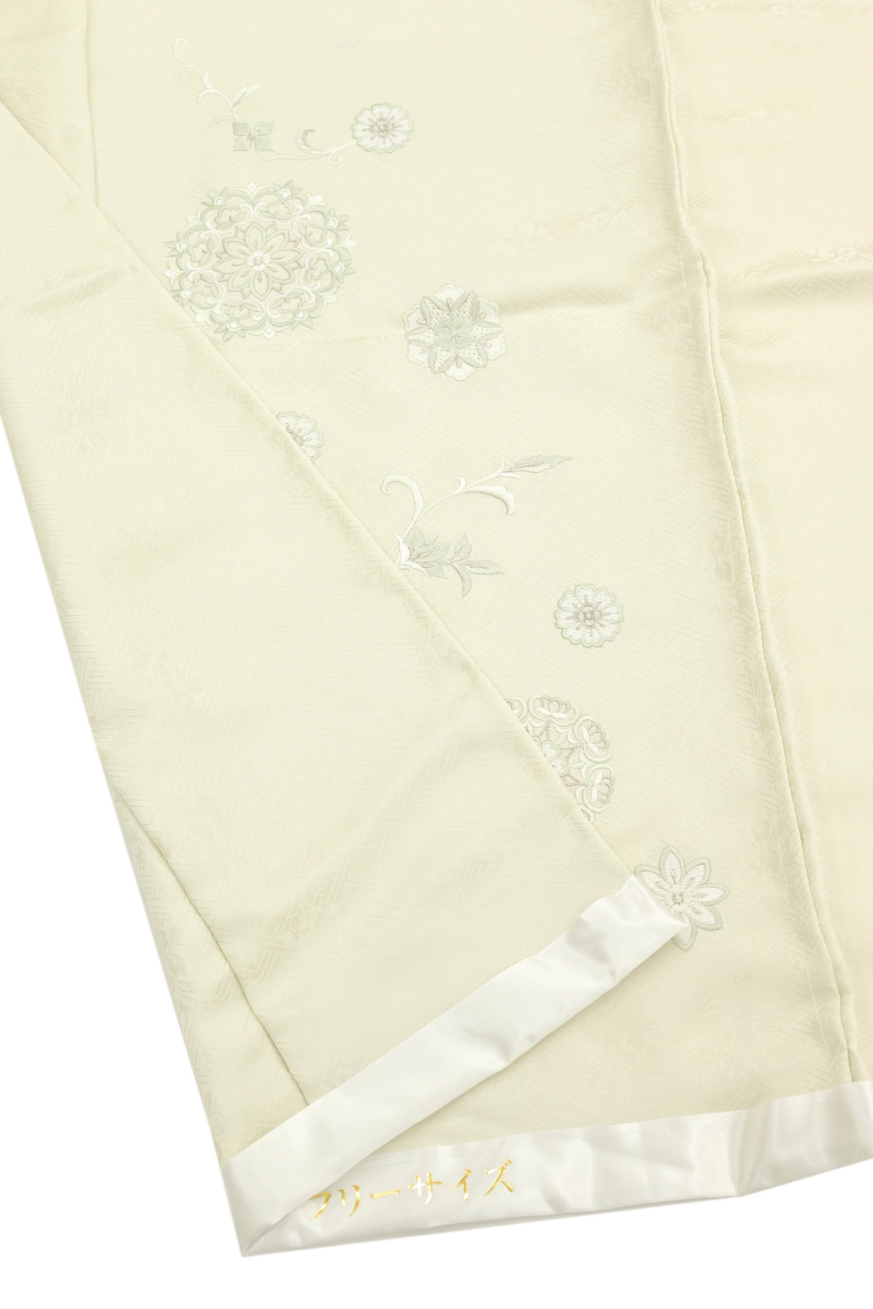 22周年SALE】 【京の染匠】 特撰刺繍訪問着 「唐草華文様 白緑色 