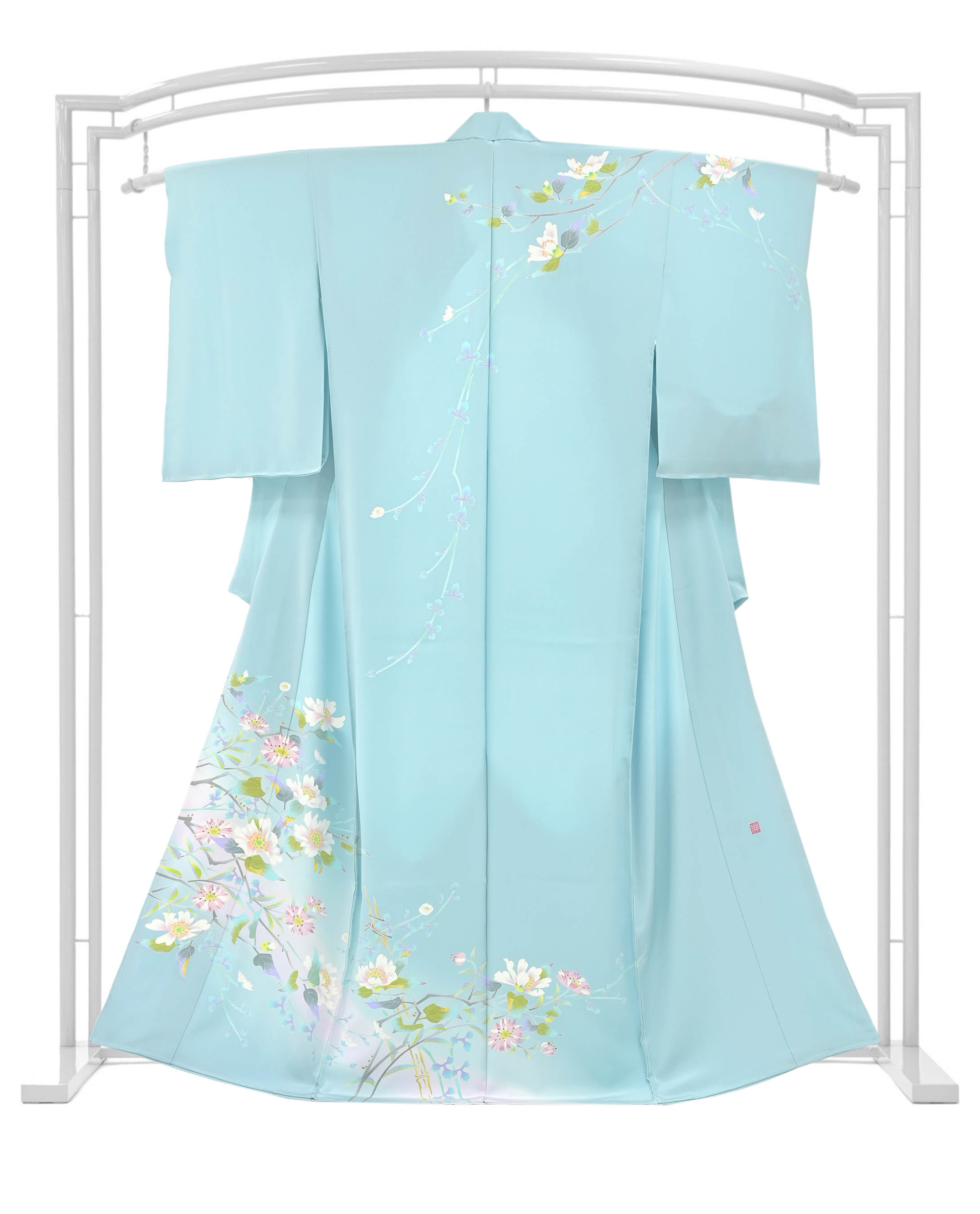 巨匠【杉浦伸】 傑作本加賀友禅訪問着 伝統的工芸品 「山茶花に菊」 瑞