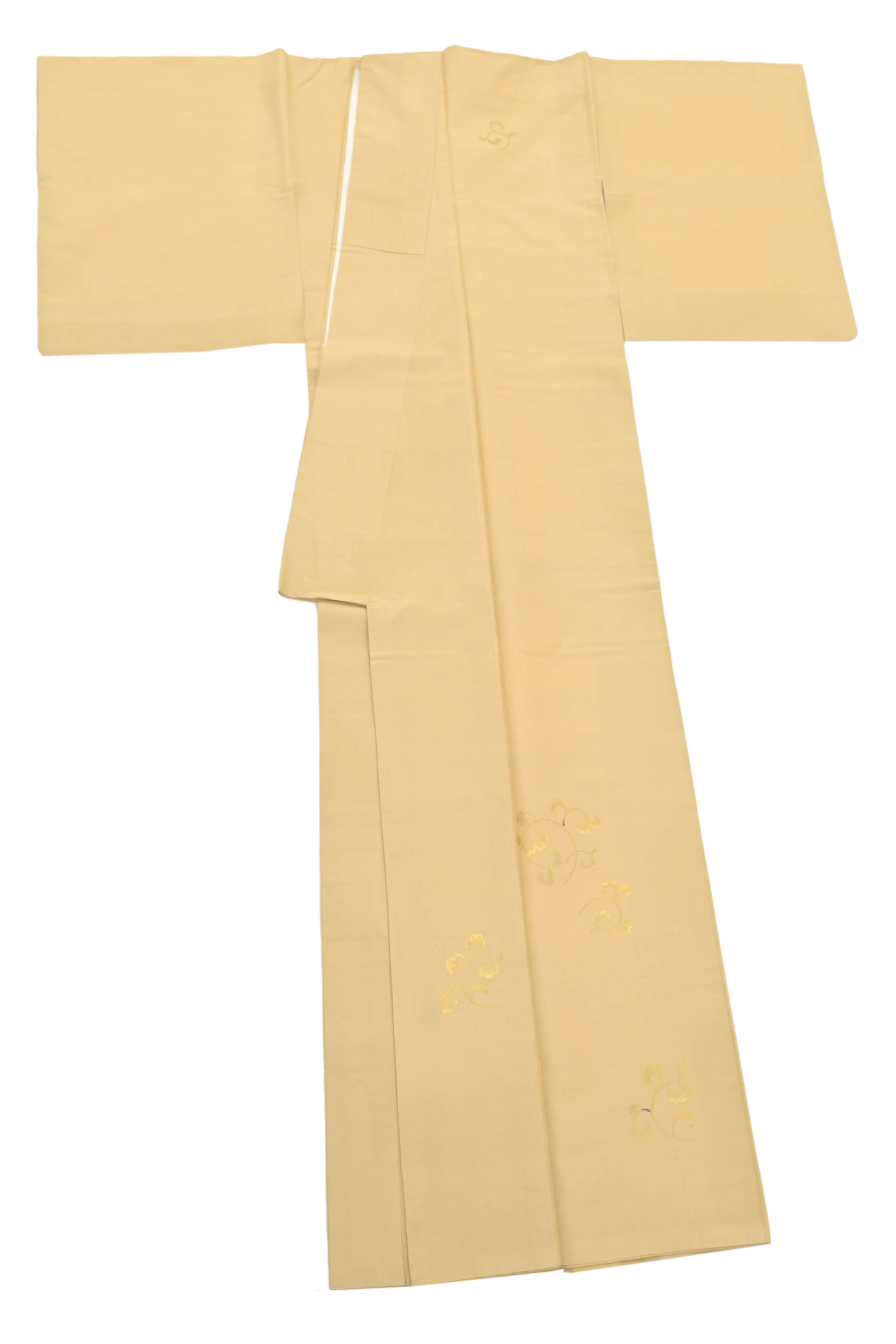 商品詳細 - 【ゴールデンムガ】金彩加工刺繍野蚕糸紬訪問着・中古美品