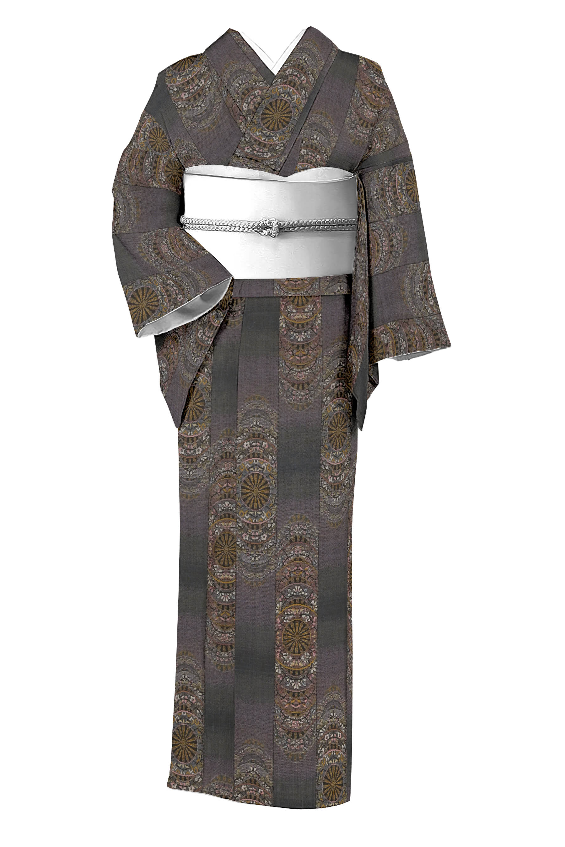 本場大島紬】 9マルキ式カタス・有色絣 ≪御仕立て上がり・中古美品 