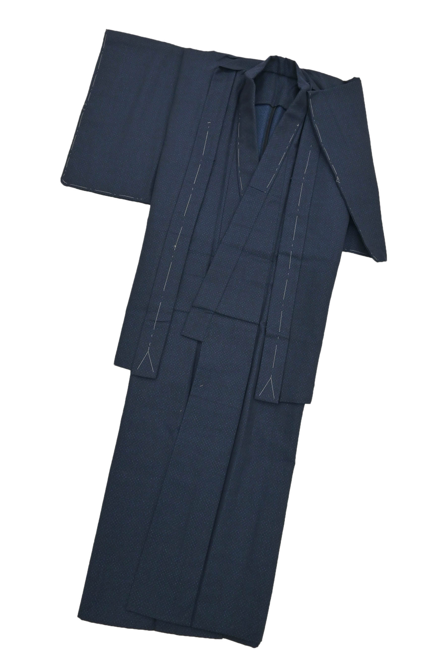 ウールの着物・羽織アンサンブル 濃紺地 １-２才 日本製 新品 kk419