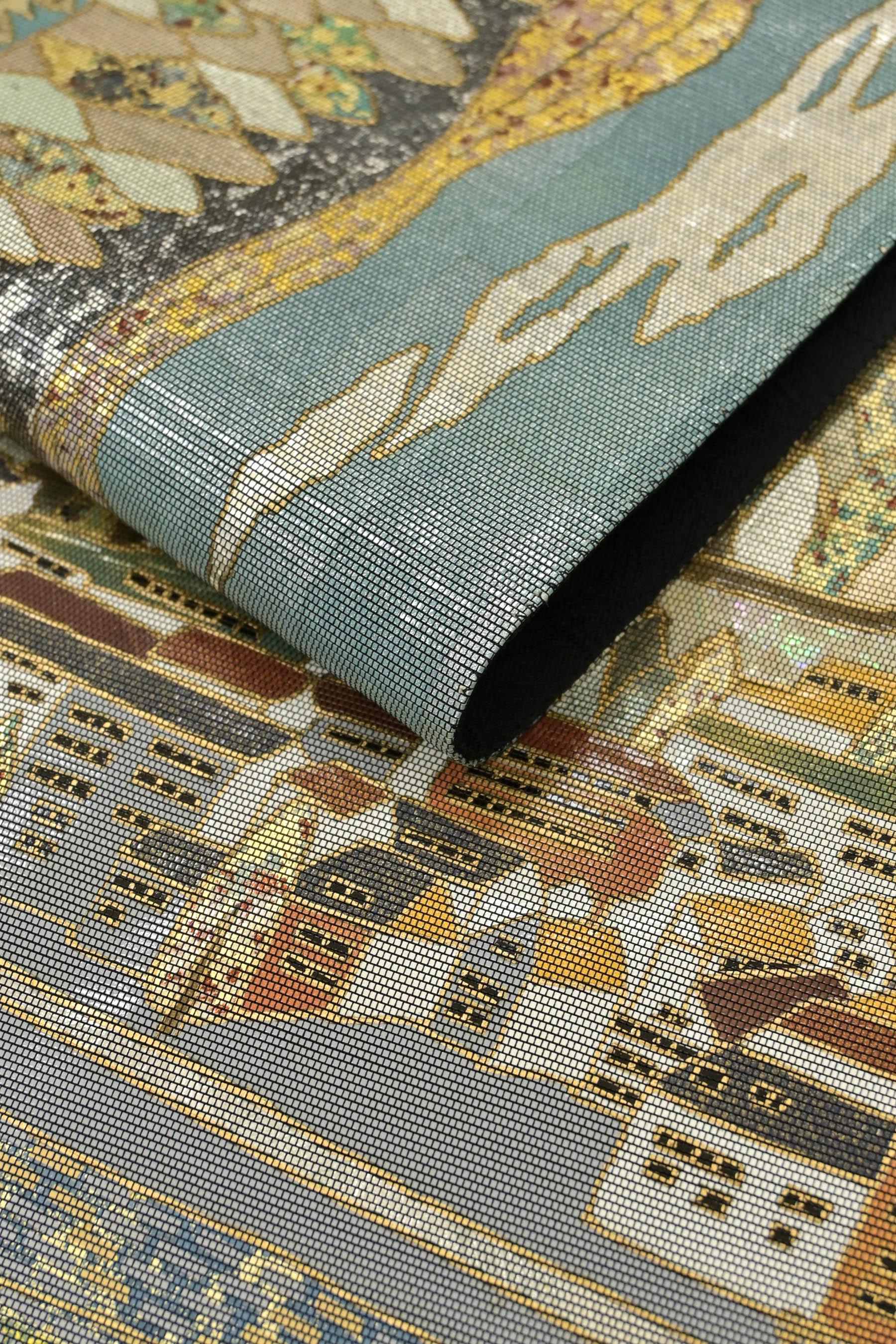 螺鈿工芸士 岡島良山】 特選創作引箔袋帯 螺鈿箔 山下清作品集図案 