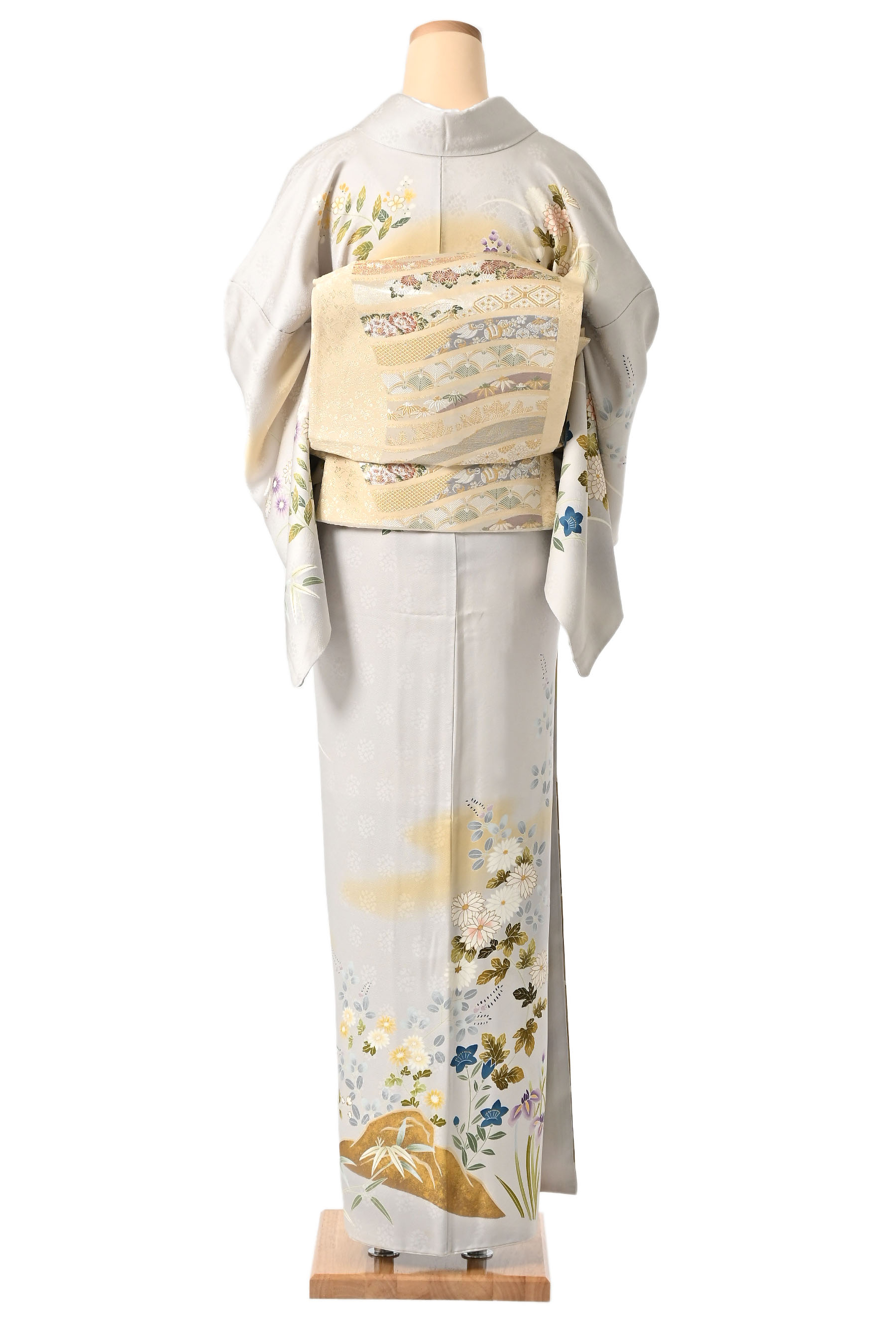 訪問着 辻ヶ花 セット 袋帯 帯締め 帯揚げ 秋色 イエロー×ブラウン 訪問着 辻ヶ花 セット 袋帯 帯締め 帯揚げ 秋色 イエロー×ブラウン