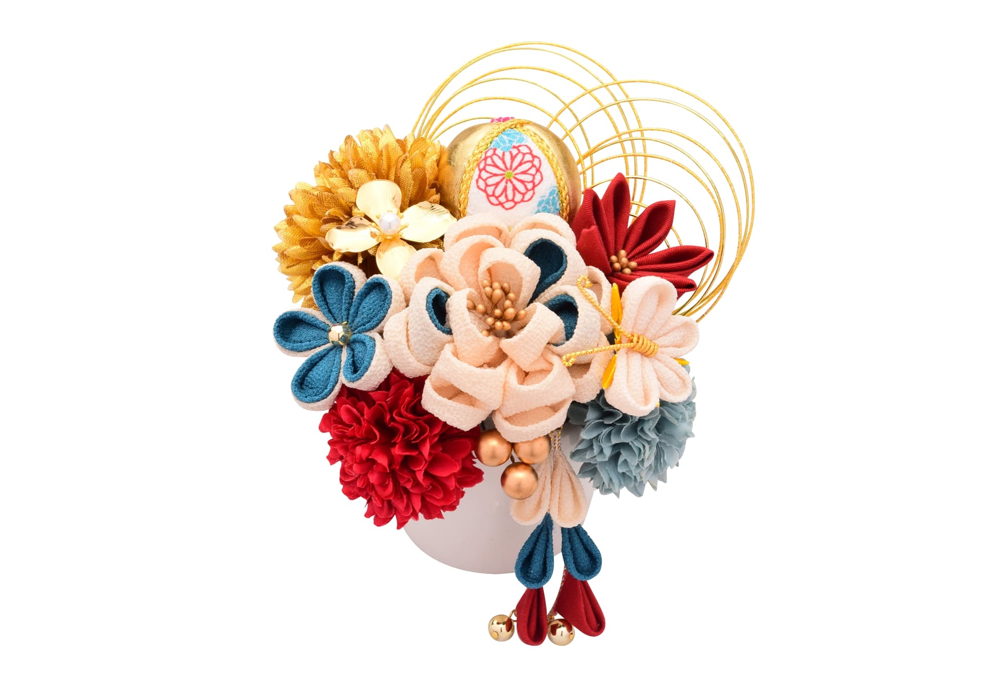 振袖用】 髪飾り 花蝶風月 オフホワイト ☆思い出をお部屋に飾っ