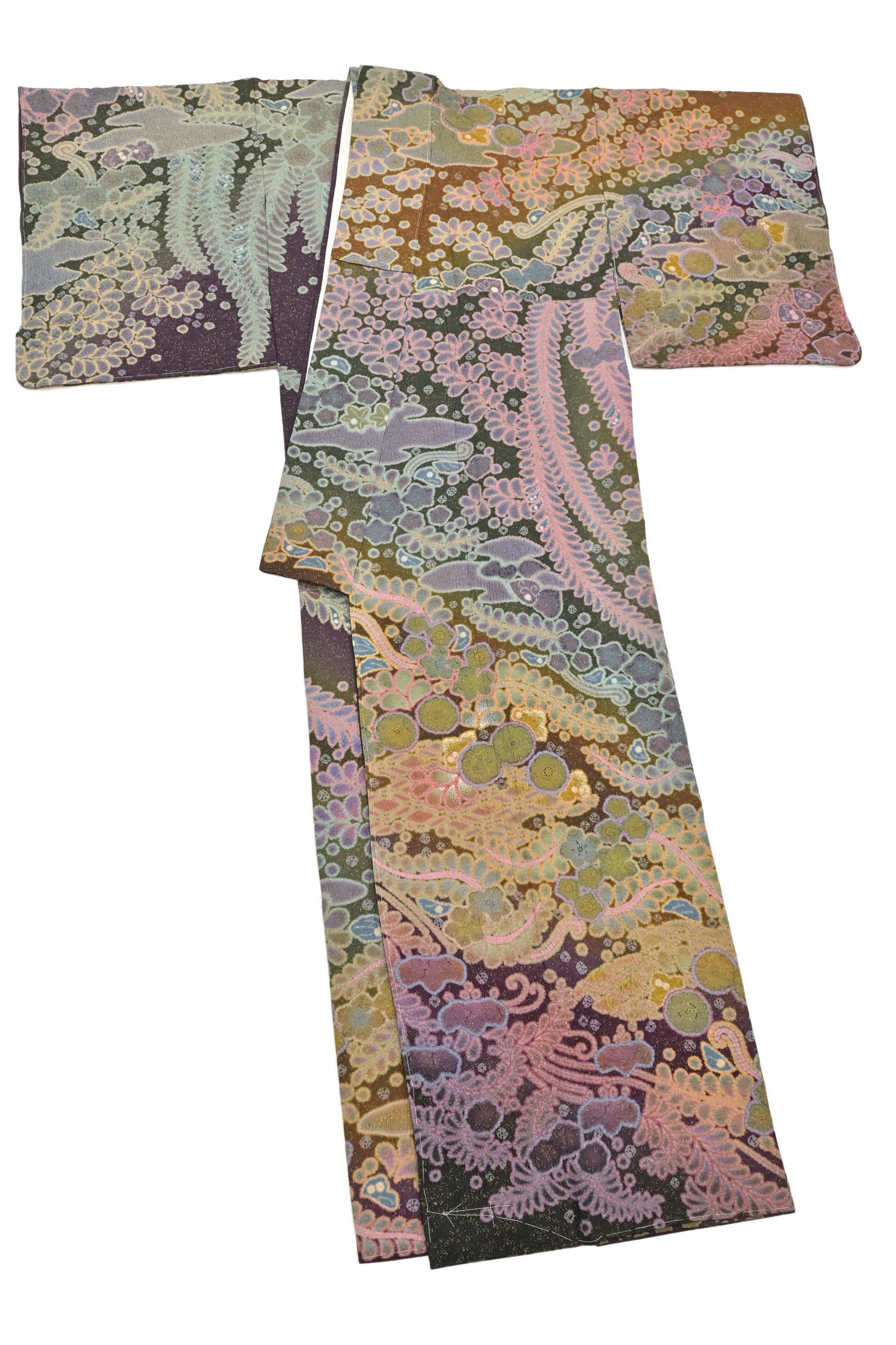 新品 滝泰謹製 おぼろ染 相良刺繍 金通し 着物 仕付け糸付 訪問着 2707 - レディース