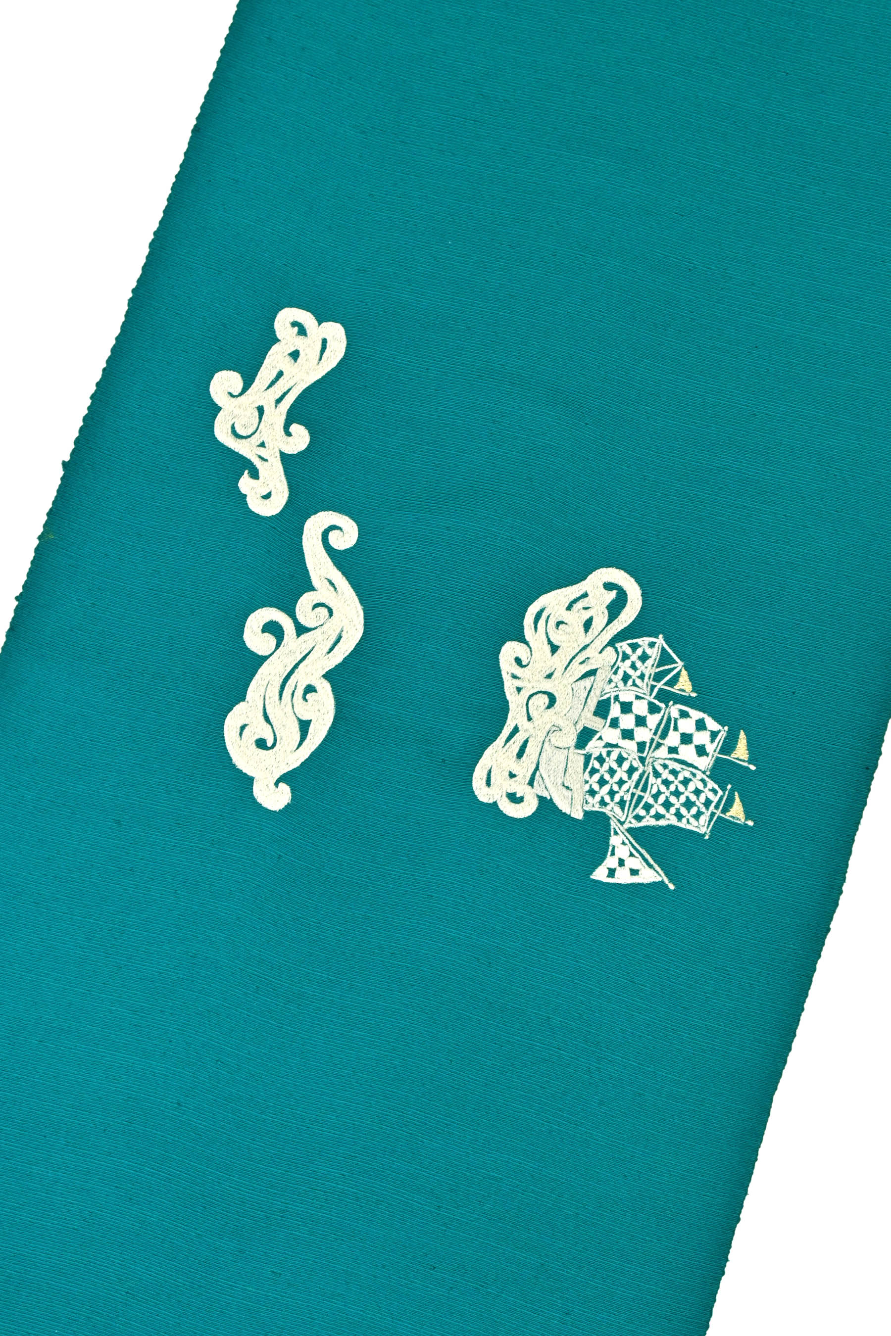 ☆ 正絹　金糸 刺繍 九寸名古屋帯 ☆