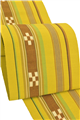 【八重山ミンサー】 特選手織り八寸名古屋帯 伝統的工芸品 「間道　黄色」 オシャレもの定番！ 心で紡ぐ彩りの織！