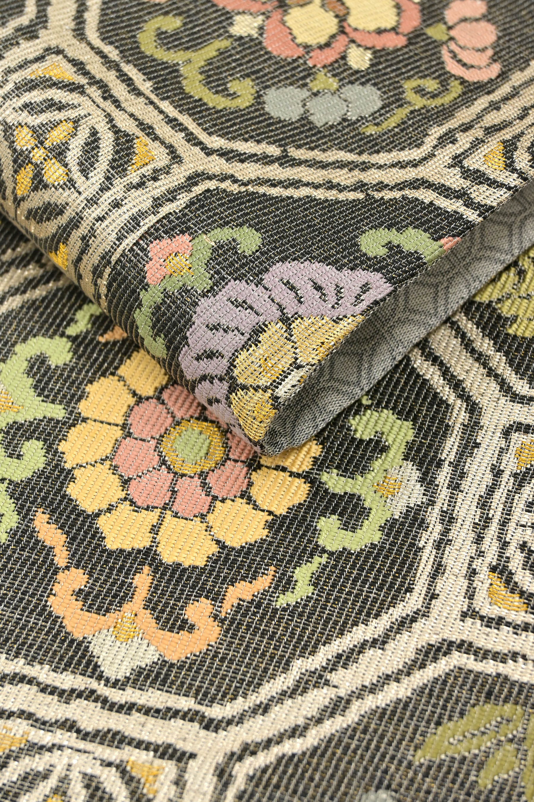ひなや製 正絹 組み織 刺繍袋帯 桐鳳凰紋