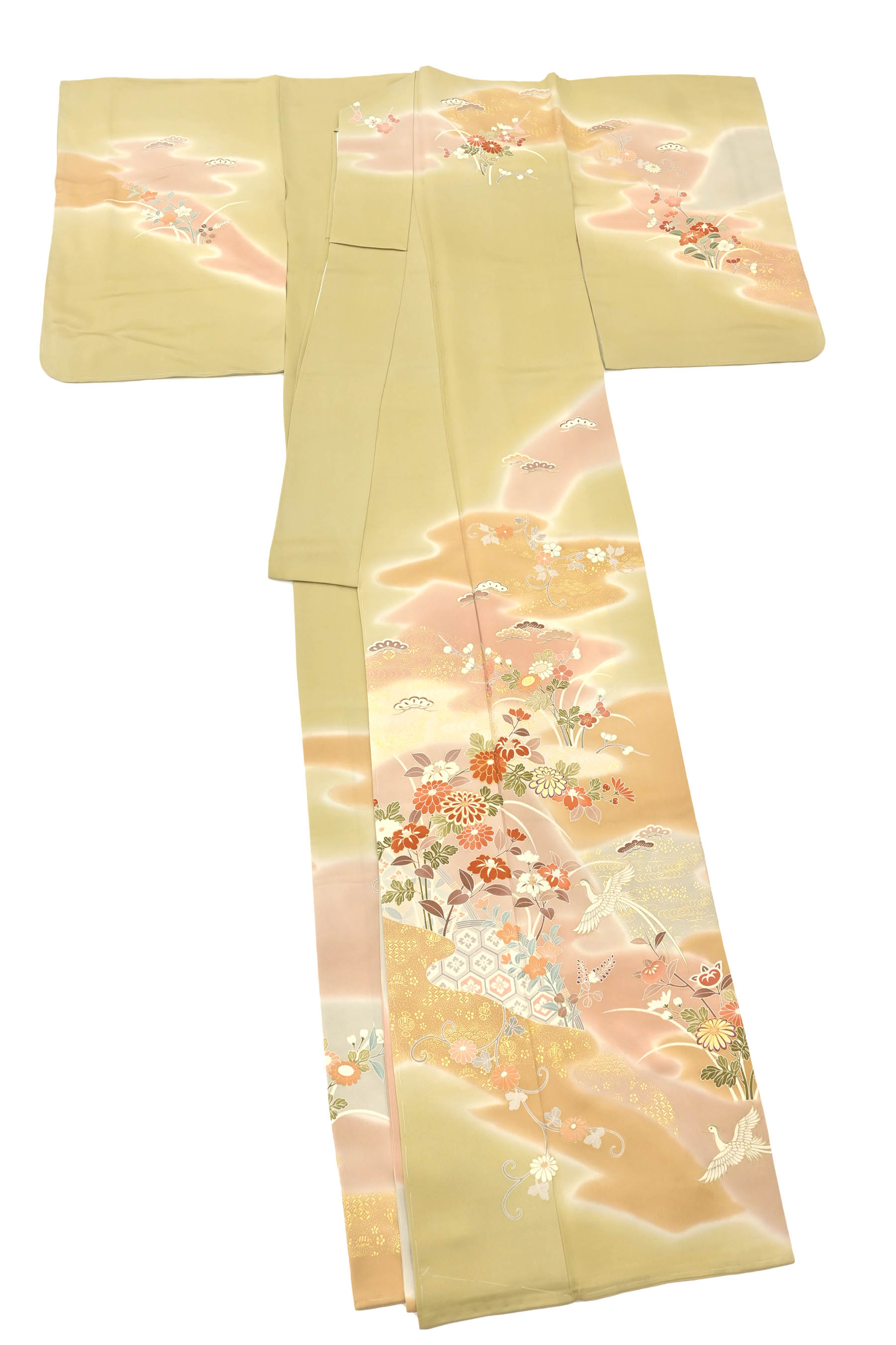 振袖 豪華 金彩 紋意匠 身丈168cm（振袖 去 豪華 金駒刺繍 金彩