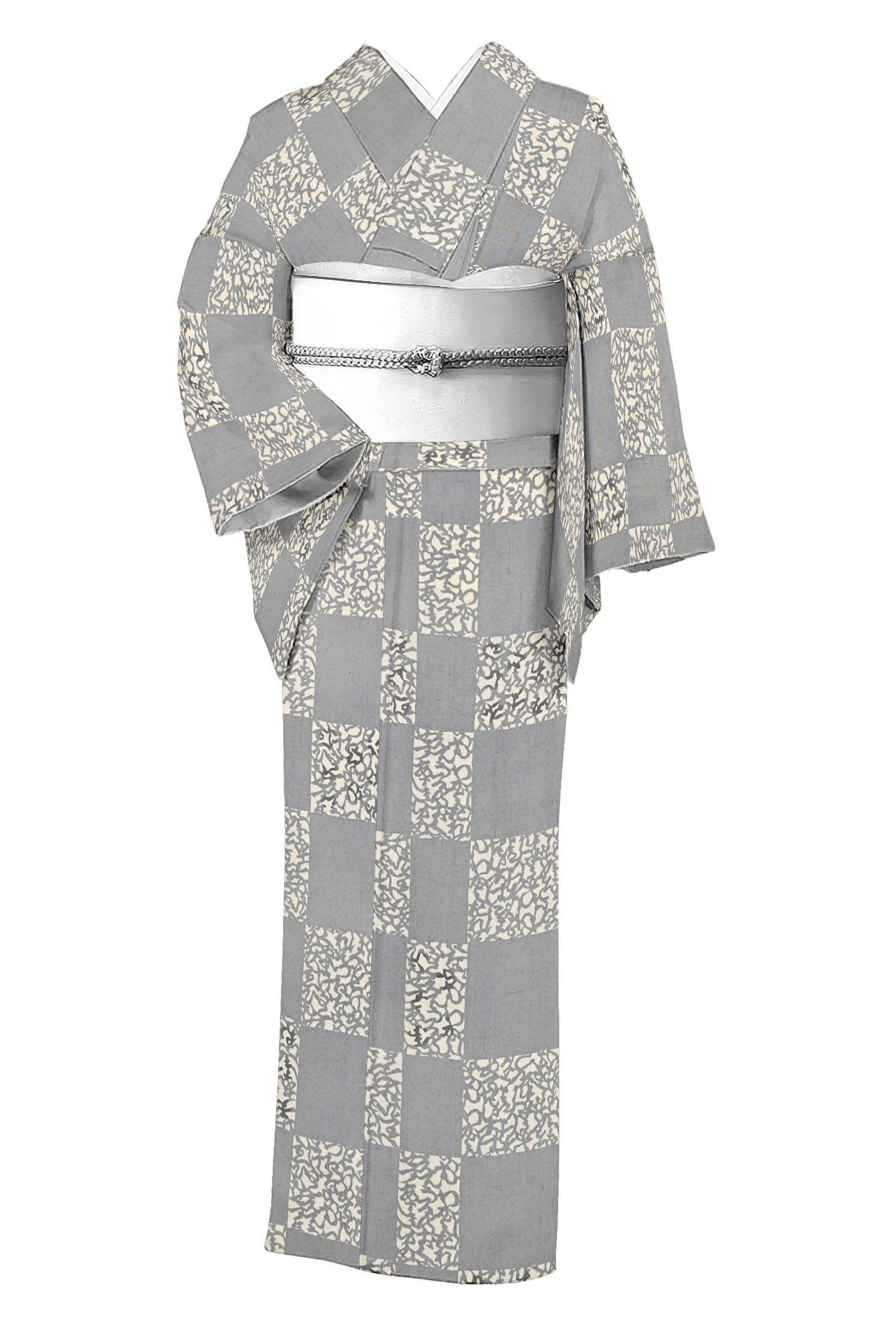 祇園花街の松葉仕立て名古屋帯　木立　浴衣に似合うアンティーク　手織　泥灰藍染めもはや古美術の域