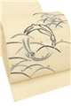 【夏と単衣の季節に！】 （仕立て上がり・中古美品） 創作正絹すくい織京袋帯 「うさぎくるり」