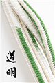 【道明】 有職組紐 帯締め 奈良組 筋柄 緑×灰白色