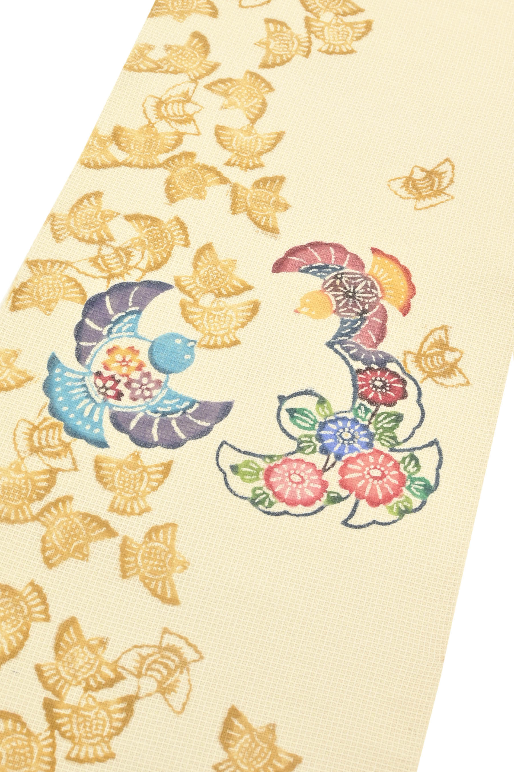 三越誂 夏物 紗の八寸名古屋帯（琉球絣文）薄い透け感 正絹