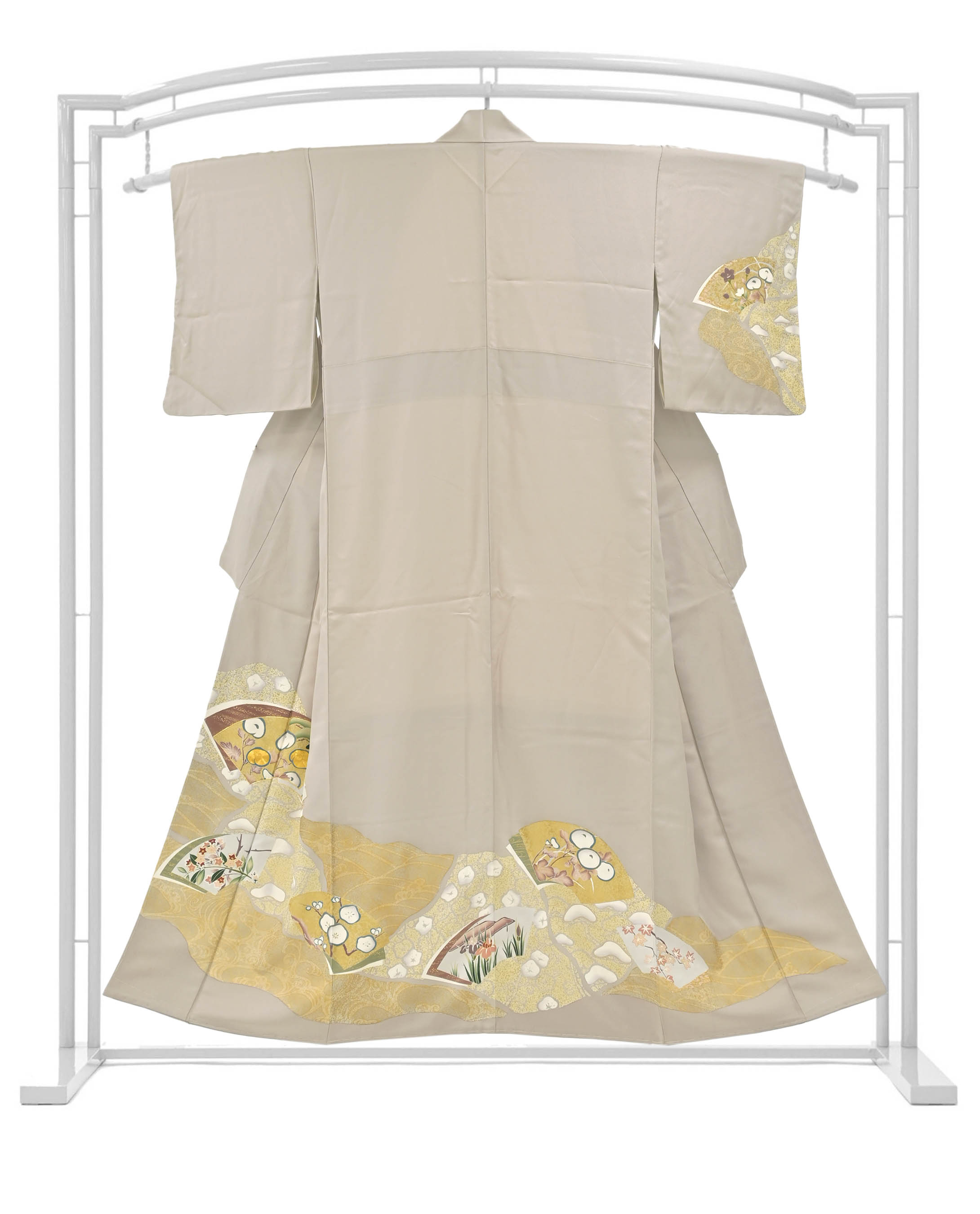 美品 正絹 手描き友禅 京友禅作家 峰山和生 白山紬 訪問着 着物 A-794 美品 正絹 手描き友禅 京友禅作家 峰山和生 白山紬 訪問着 着物
