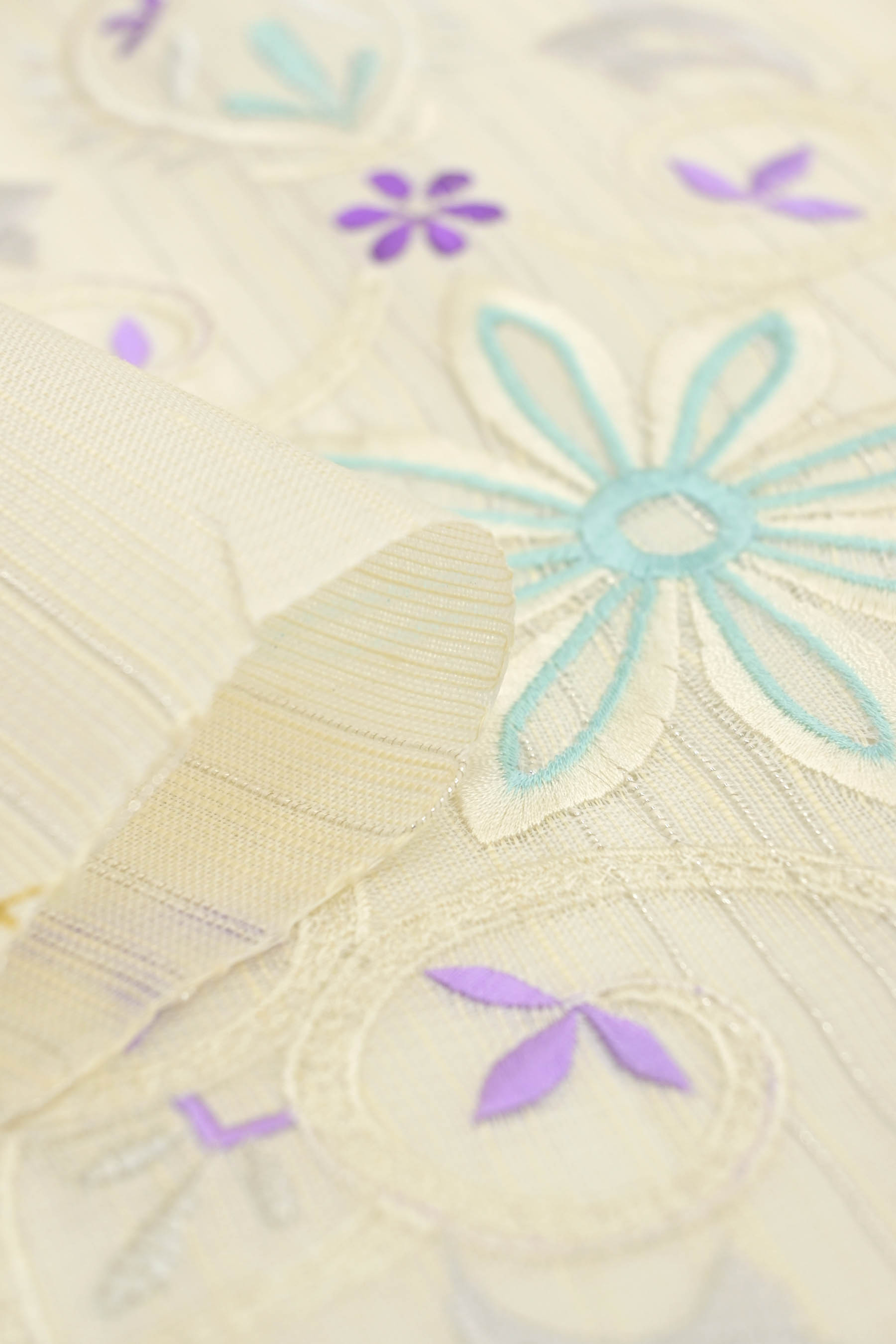 夏帯】 特選西陣総刺繡紗紬九寸名古屋帯 ～ricamo リカーモ