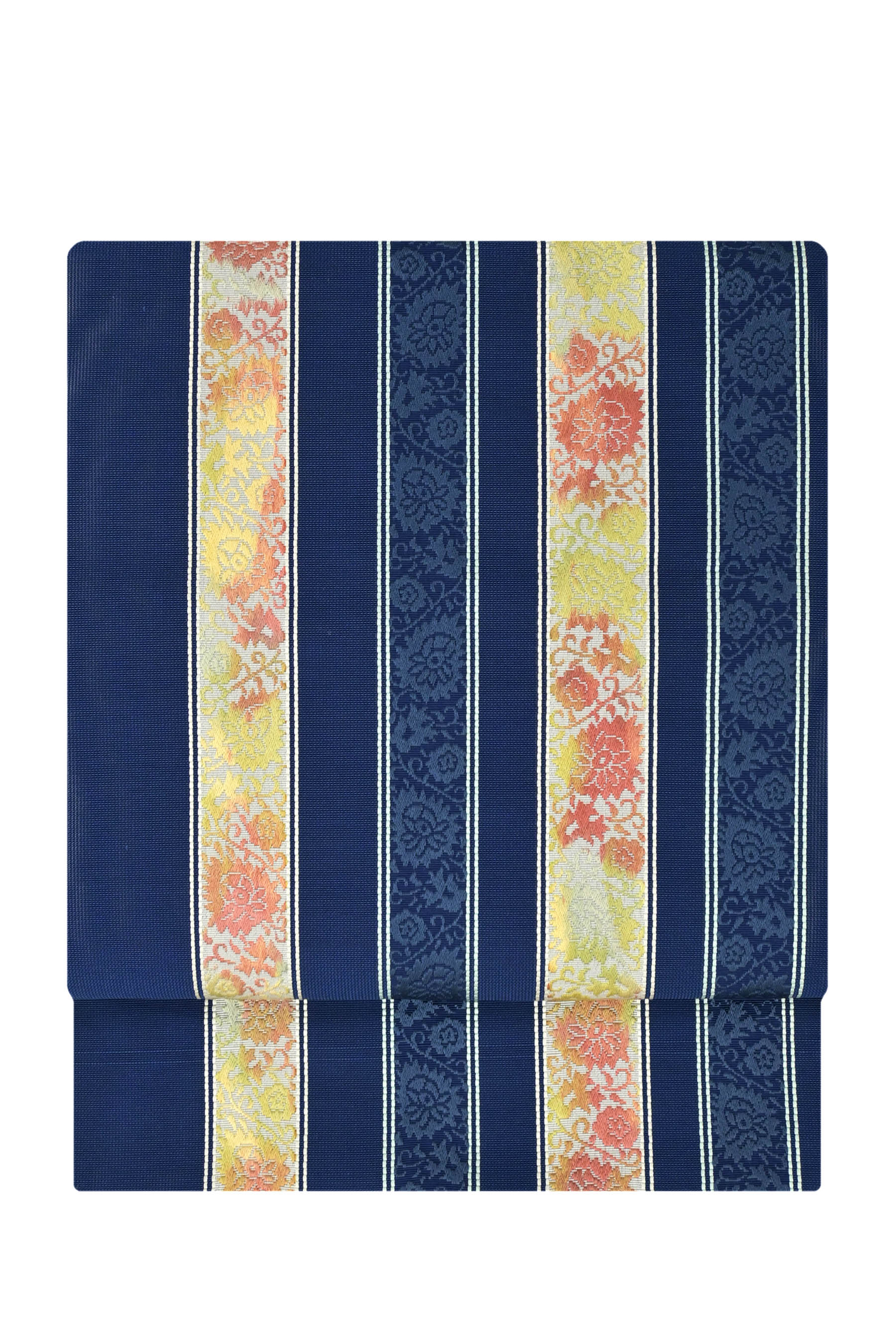 夏帯】博多織紗献上八寸名古屋帯 ≪御仕立て上がり・中古品≫ 「花唐草 