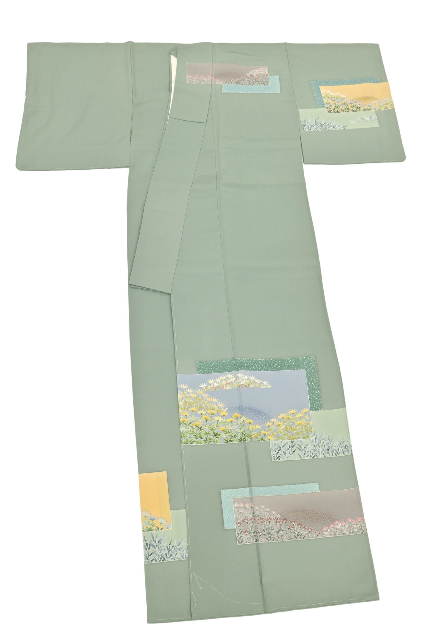 作家物】 特選本手加工友禅訪問着 ≪御仕立て上がり・中古美品≫ 「笹 