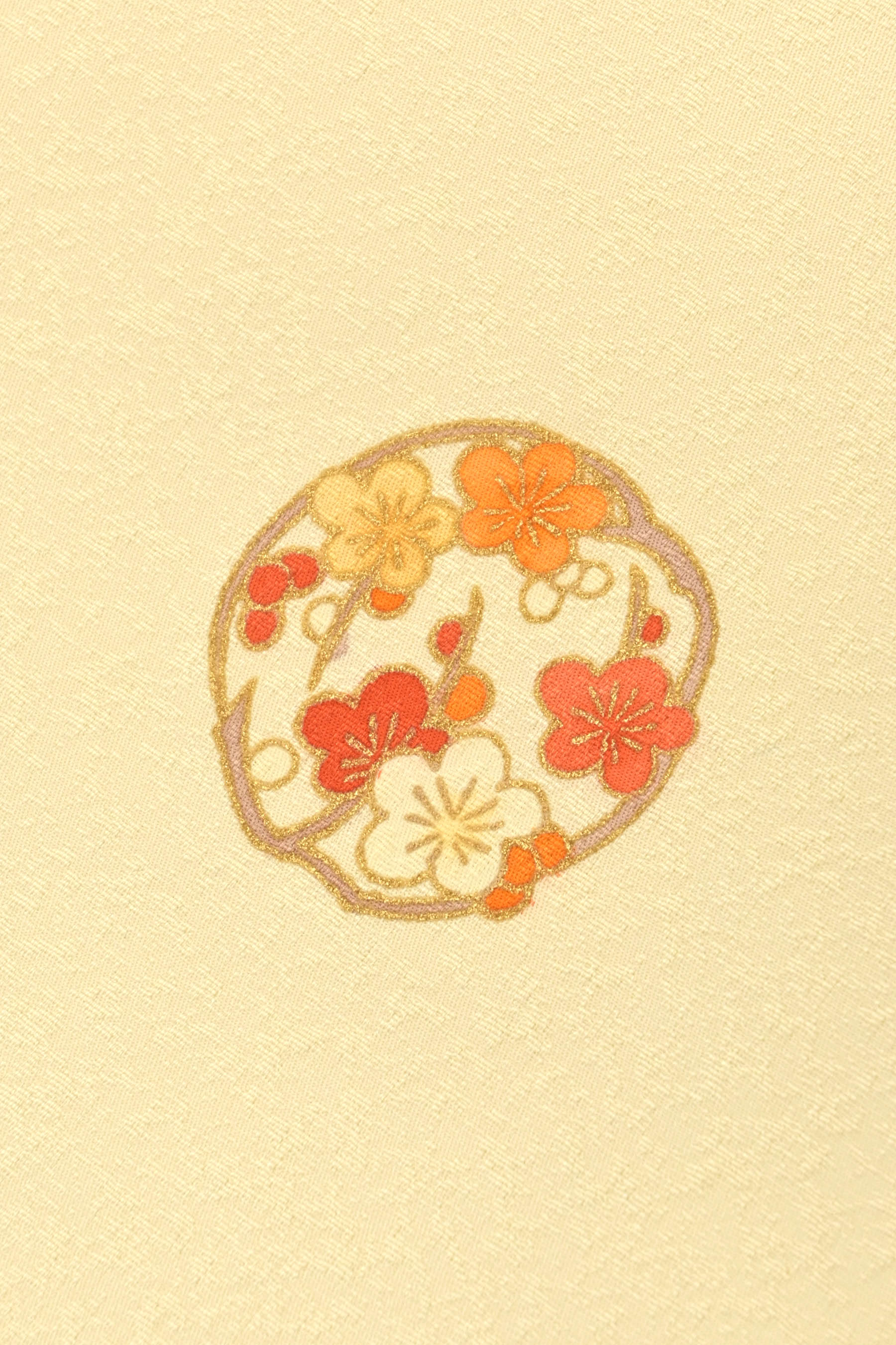 正絹手描き手染め金彩友禅染め付下草花花丸文様 正絹手描き手染め金彩友禅染め付下草花花丸文様