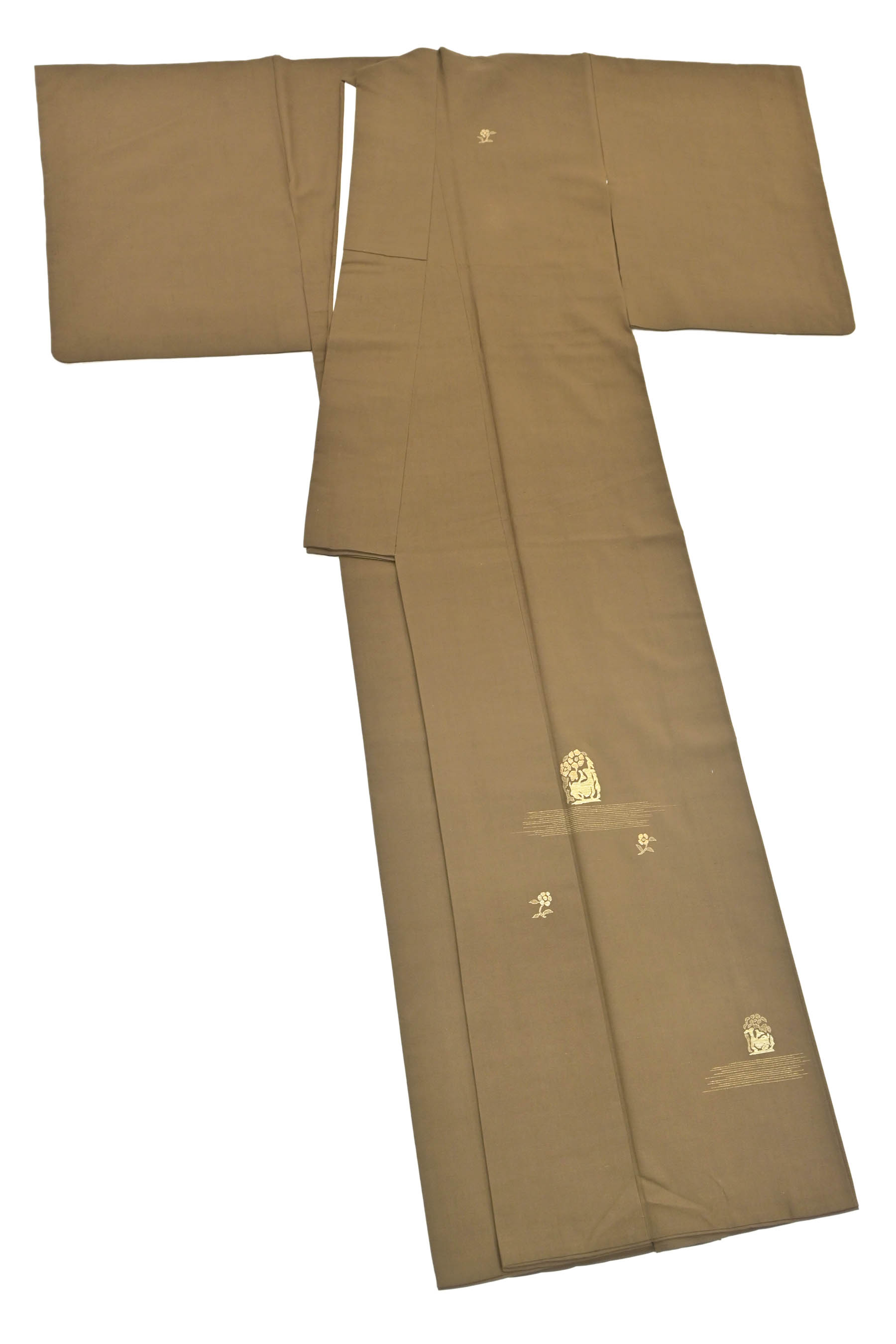 お得なエブリデイロープライス】【ゑり善】誂え品 正絹手刺繍紬地付下 