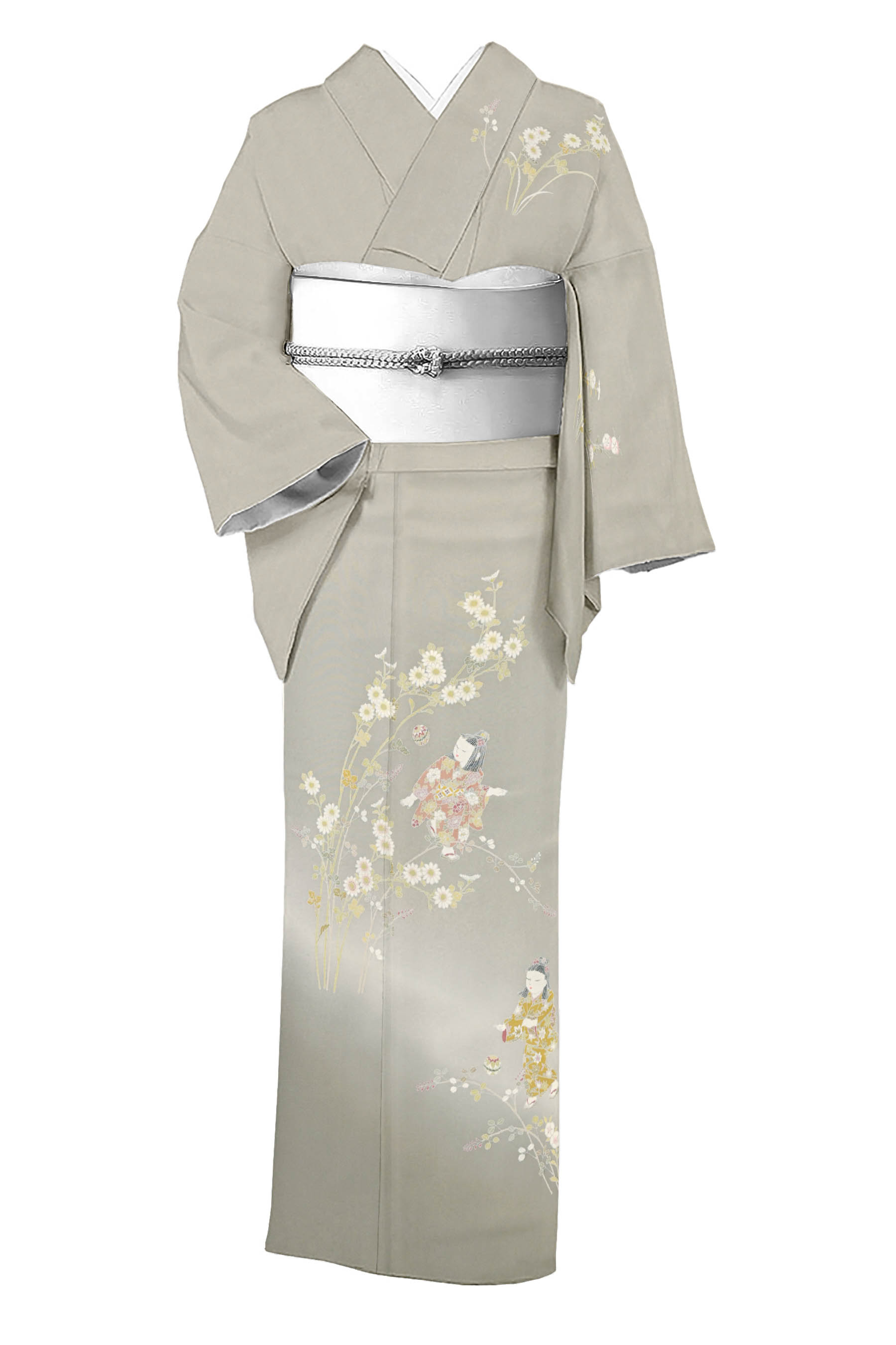 オープニング 大放出セール 着物と帯 裄67 美品 洒落紋 付下げ◇刺繍 時流】H25262◇正絹 着物・浴衣