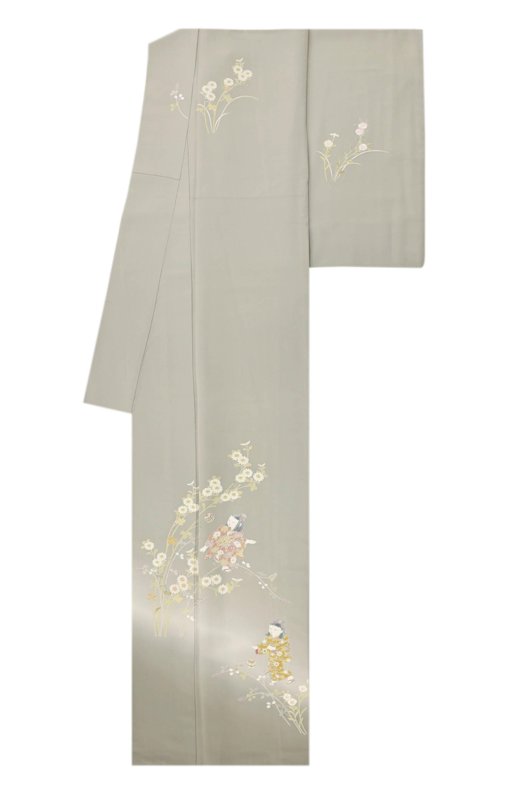 美品 薄物 きき 夏お召 丈164 裄67 ガード加工 居敷当て付