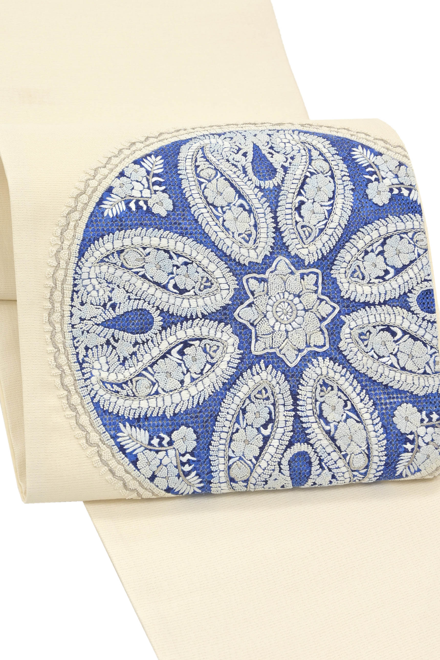 いいね！いい値！刺繍帯】【京の刺繍工房】 特選工芸手刺繍袋帯 「ペイズリー円華紋」 和姿に彩り添える、 エレガントな刺繍美。|  京都きもの市場【日本最大級の着物通販サイト】