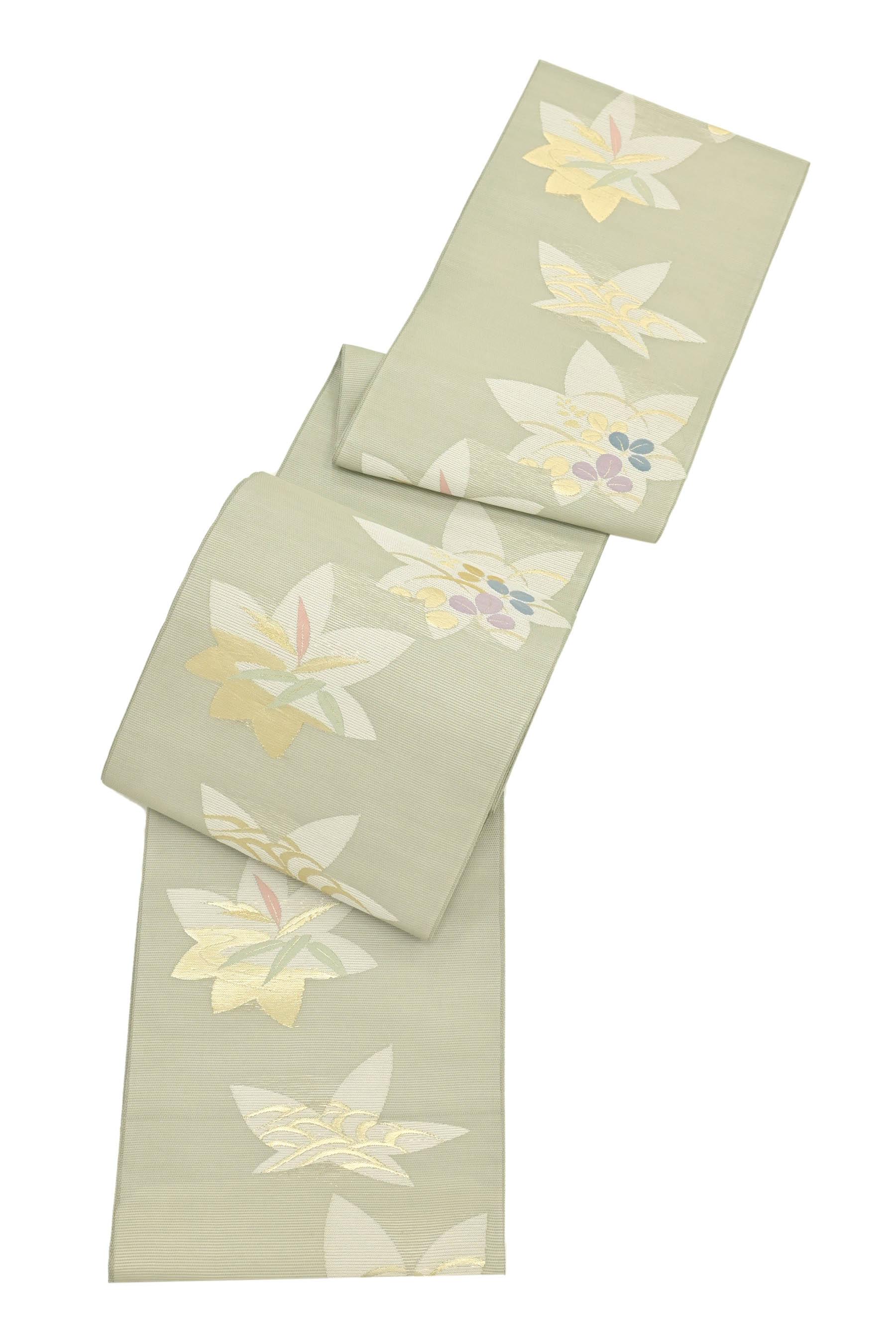 新春1万均一】【夏物】 （仕立て上がり・中古品） 創作正絹紗袋帯 「楓 