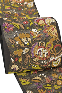 袋帯 美品 逸品 華文 鳥 金糸 相良刺繍 薄紫 全通 正絹｜中古