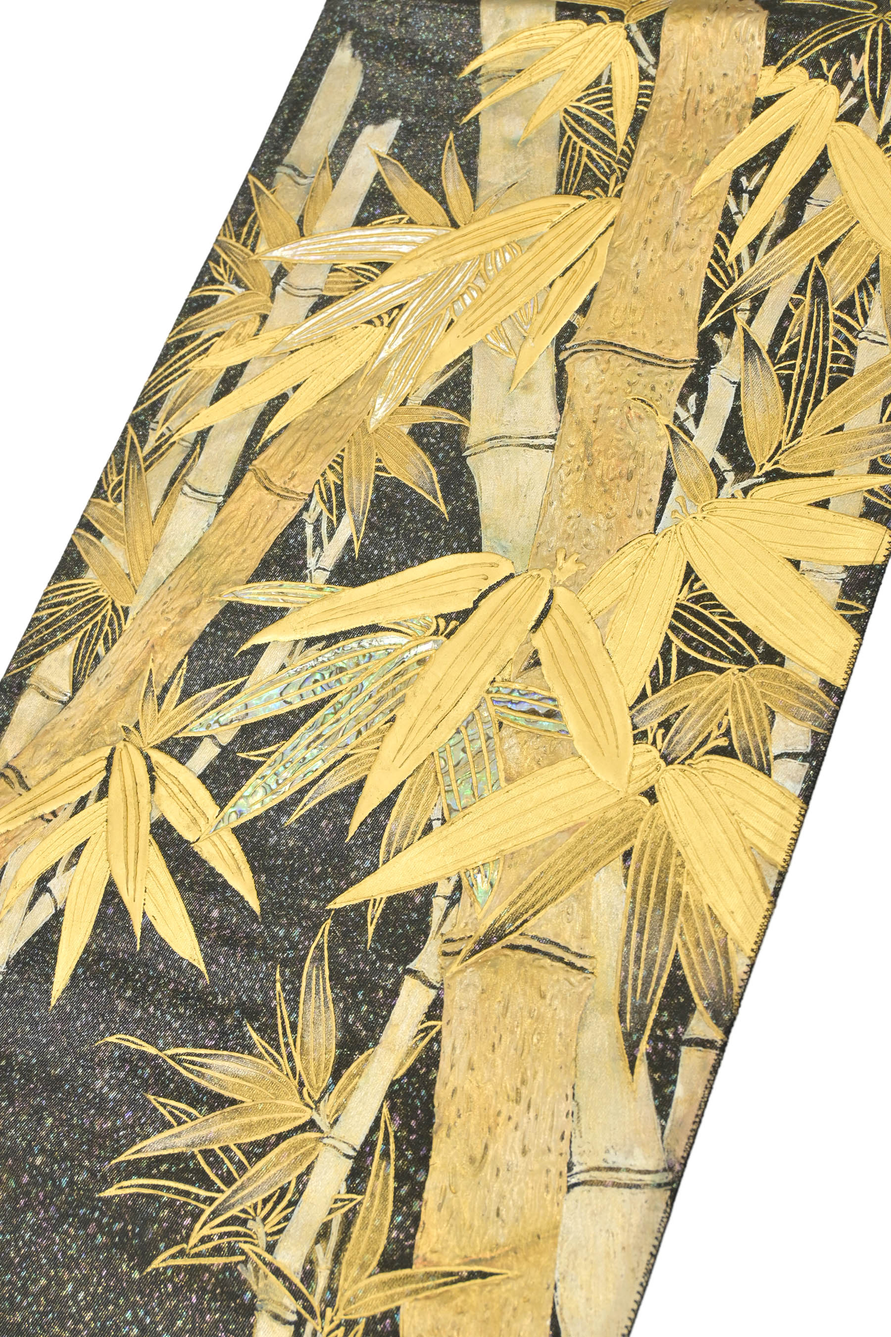 袋帯 秀品 憂 桜 鱗 金銀糸 箔 赤 六通 正絹 【中古】
