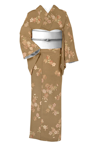専用です★逸品　クリーニング済み　手描き友禅　正絹綸子に糸巻き、花丸文 作家物 華雪 手描き友禅 希少柄 訪問着 撫子 唐花 落款 正絹 紫