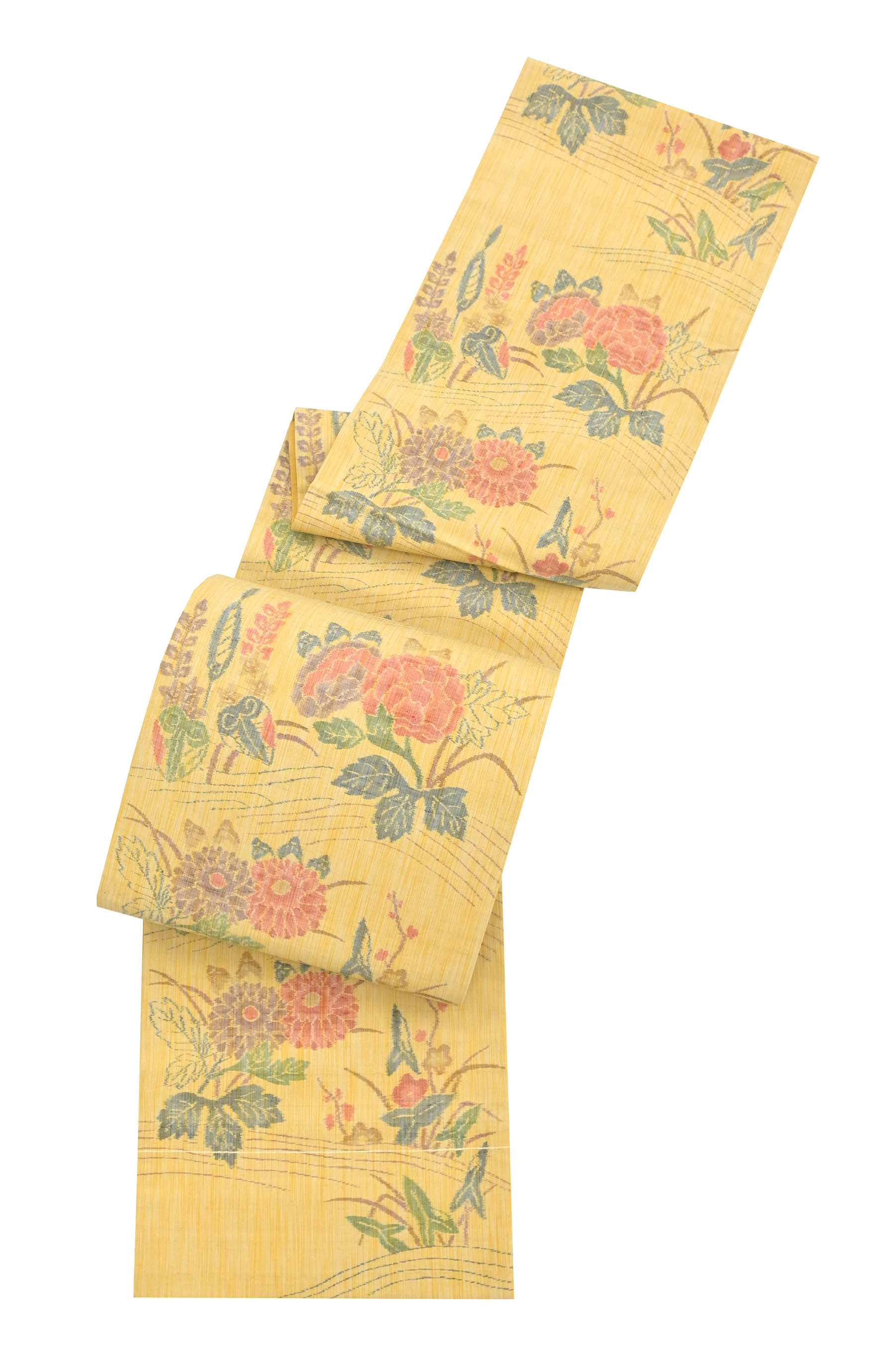 お仕立て上がり・中古美品】創作全通紬両面袋帯 「草花紋/縞献上 お仕立て上がり・中古美品】創作全通紬両面袋帯 「草花紋/縞献上