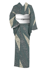 西洞院辻ヶ花 大脇一心】 絞り染紬問着 仕立て上り 中古美品