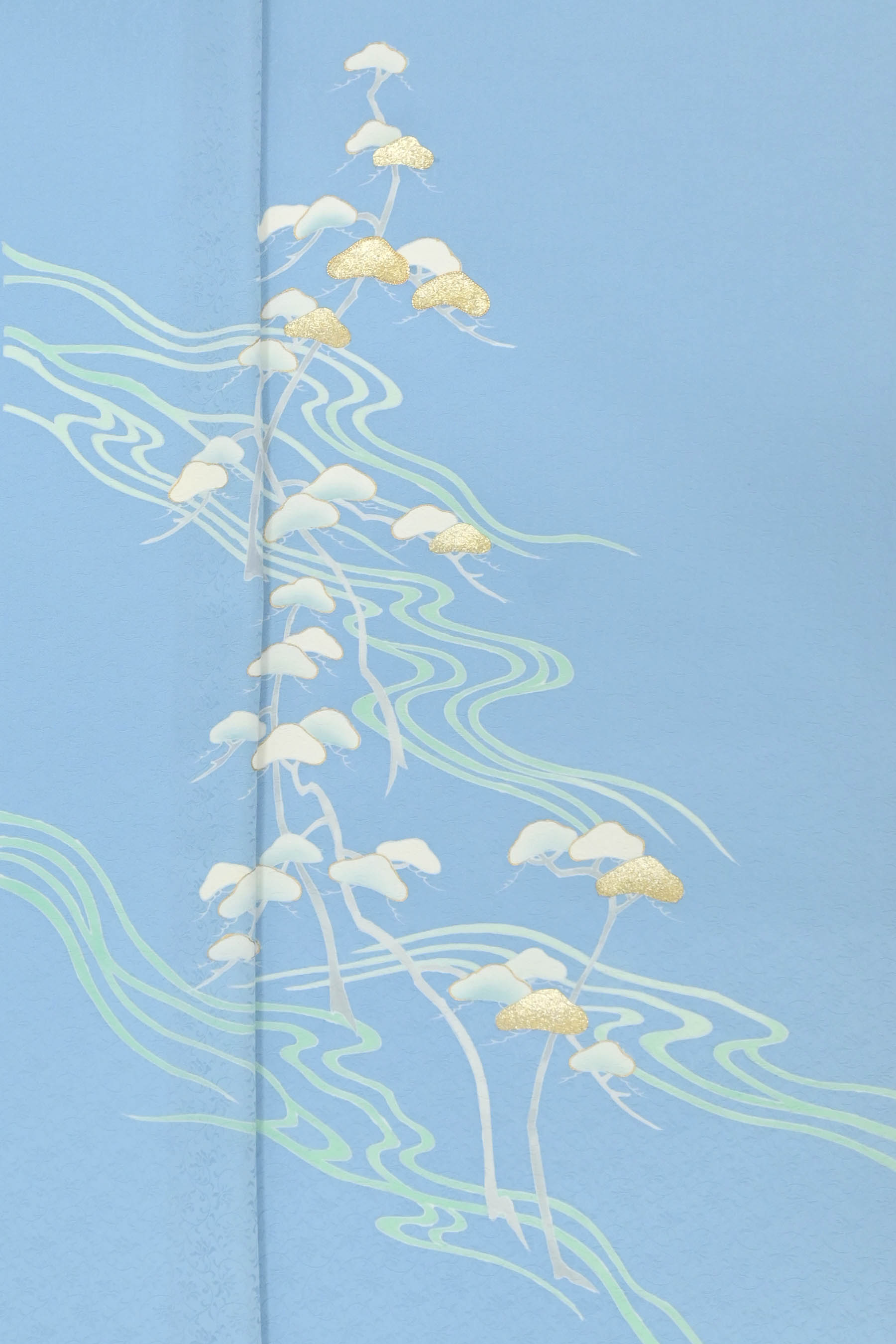 和装用バック ふんわり着物バック 紅型・流水花に鴨（白）｜和装