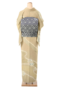 訪問着　裄長め69cm 甚三紅色　美品 訪問着 裄長め69cm 甚三紅色 美品
